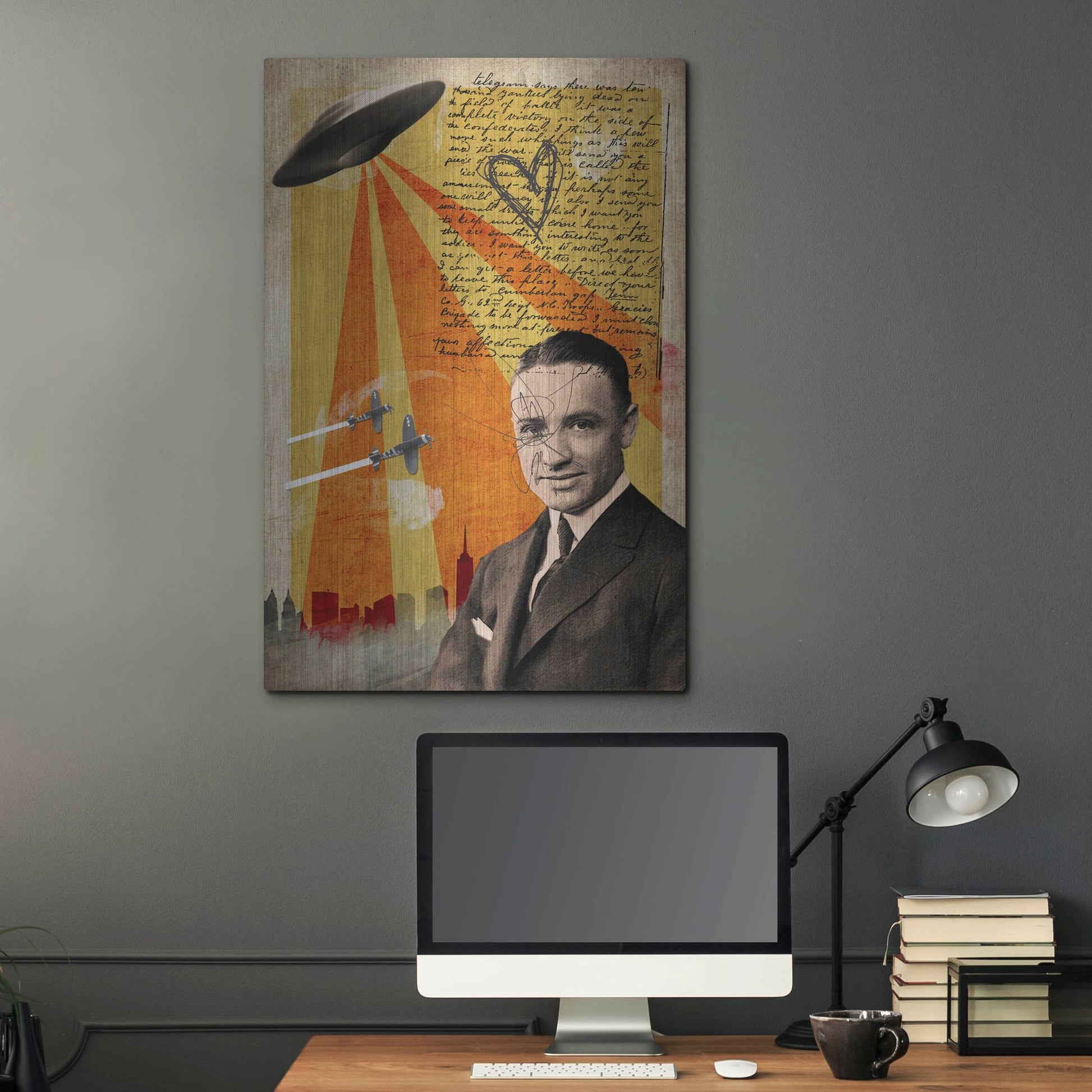 Luxe Metal Art 'Abducted' by Elo Marc, Metal Wall Art,24x36