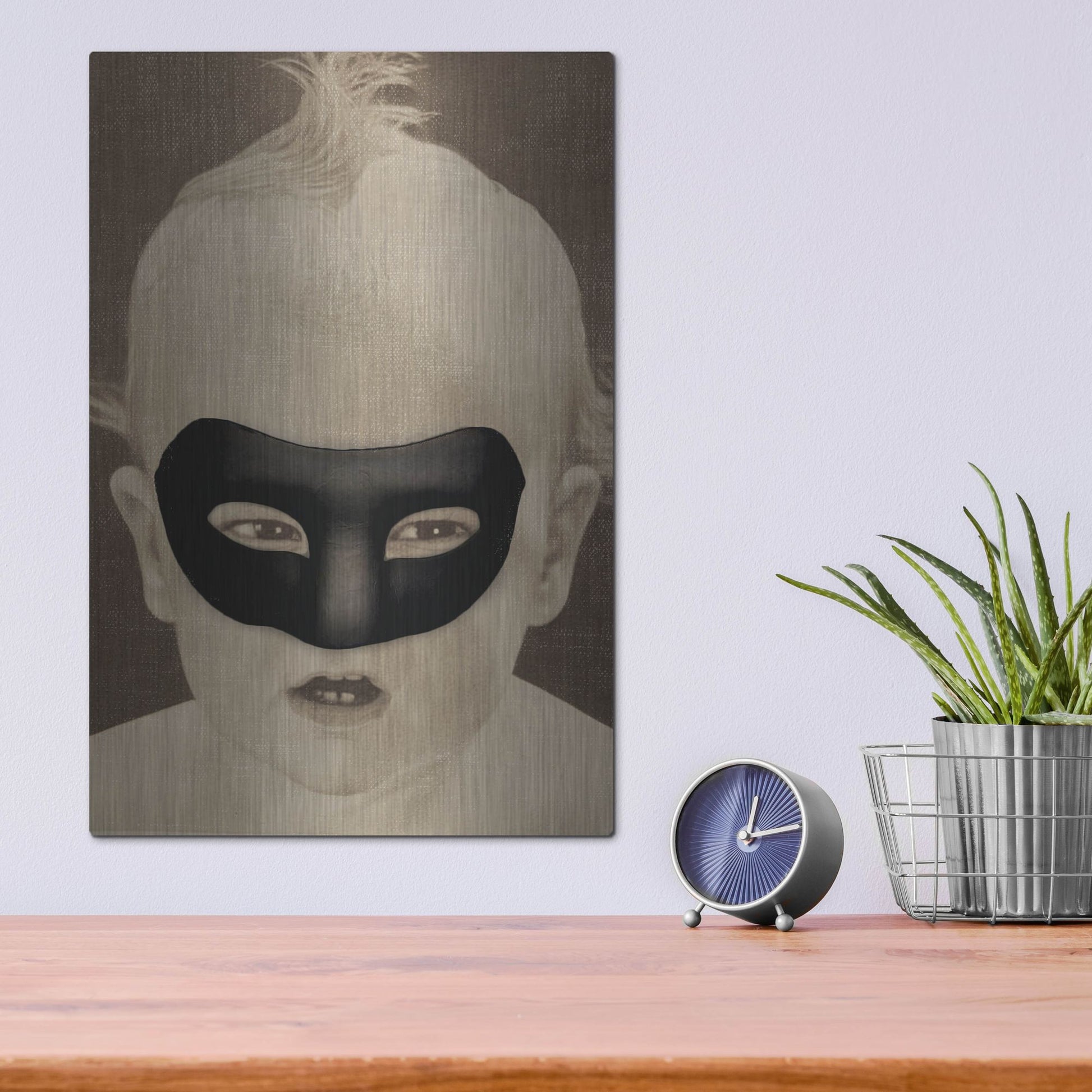 Luxe Metal Art 'Baby Hero' by Elo Marc, Metal Wall Art,12x16