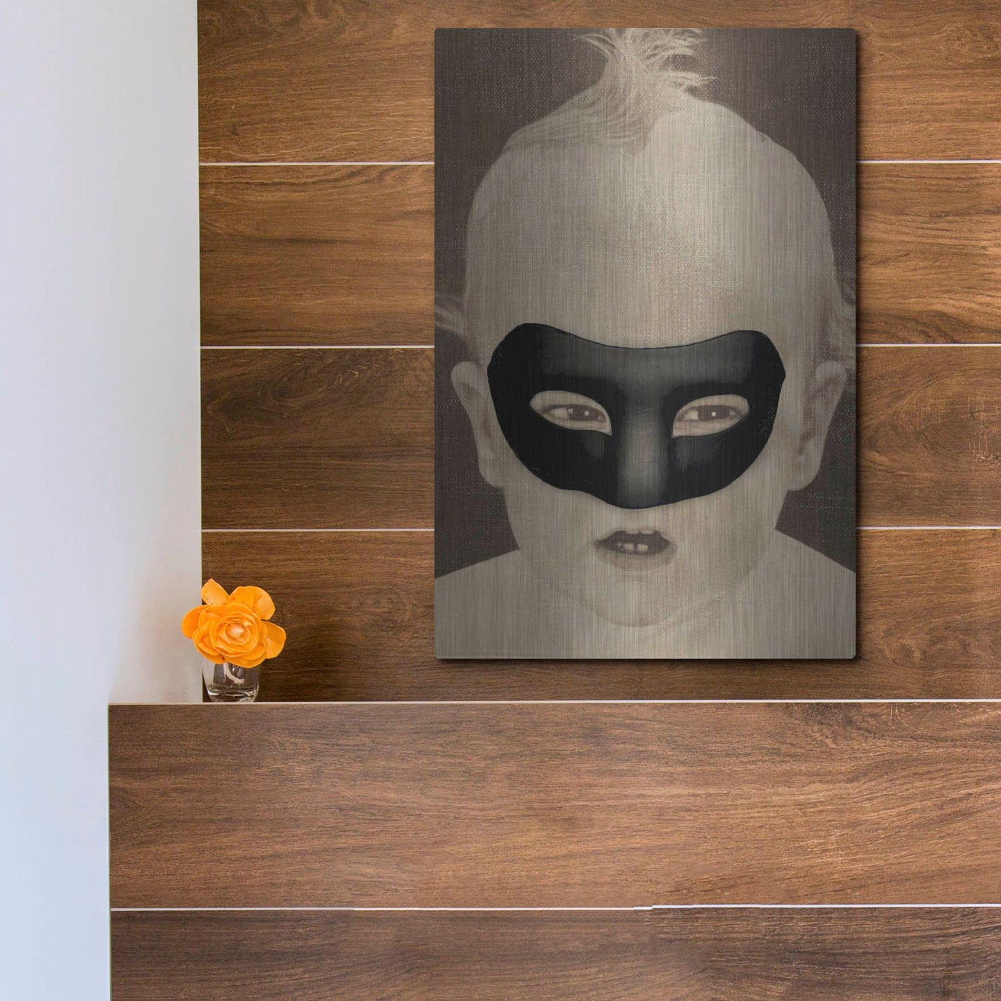 Luxe Metal Art 'Baby Hero' by Elo Marc, Metal Wall Art,12x16