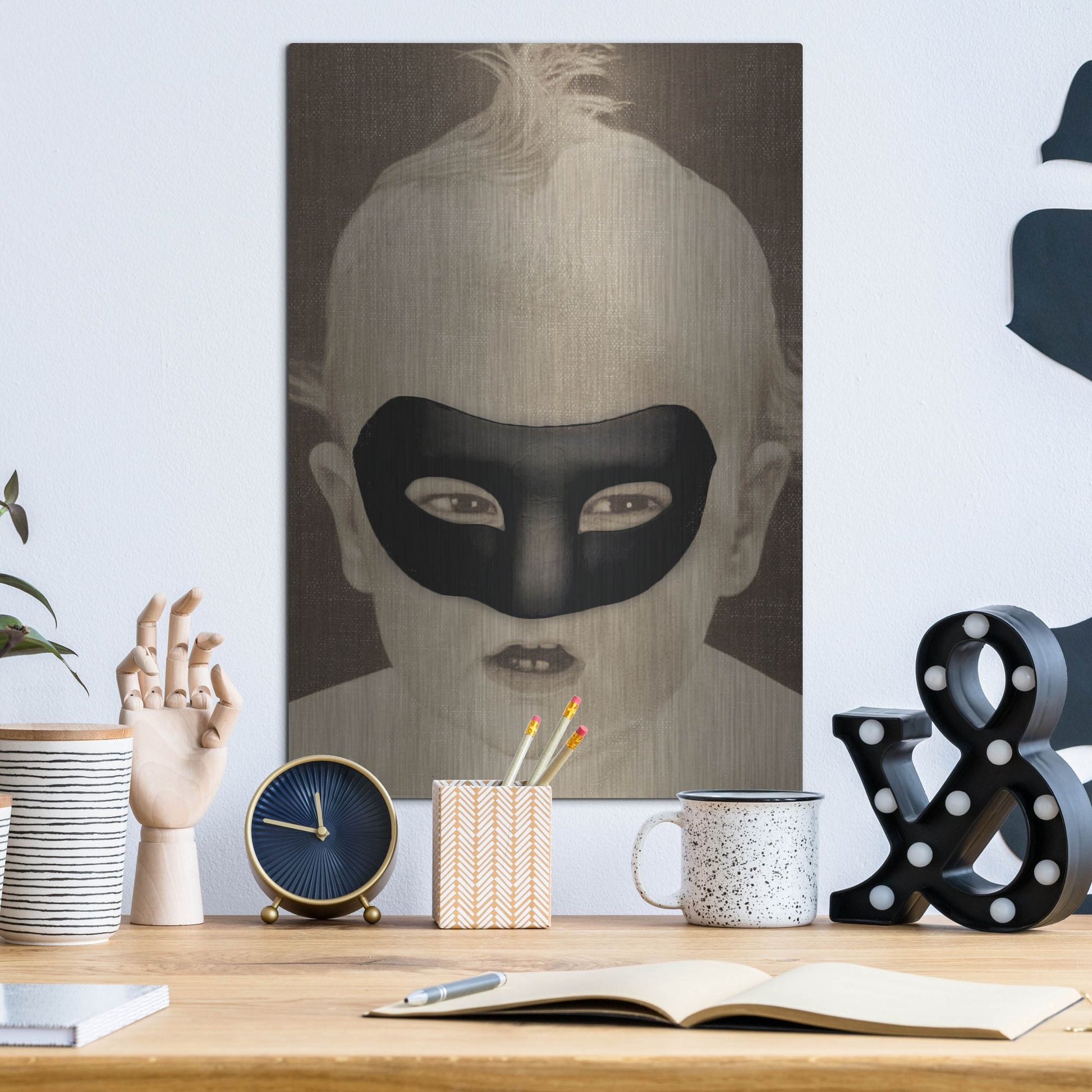 Luxe Metal Art 'Baby Hero' by Elo Marc, Metal Wall Art,12x16