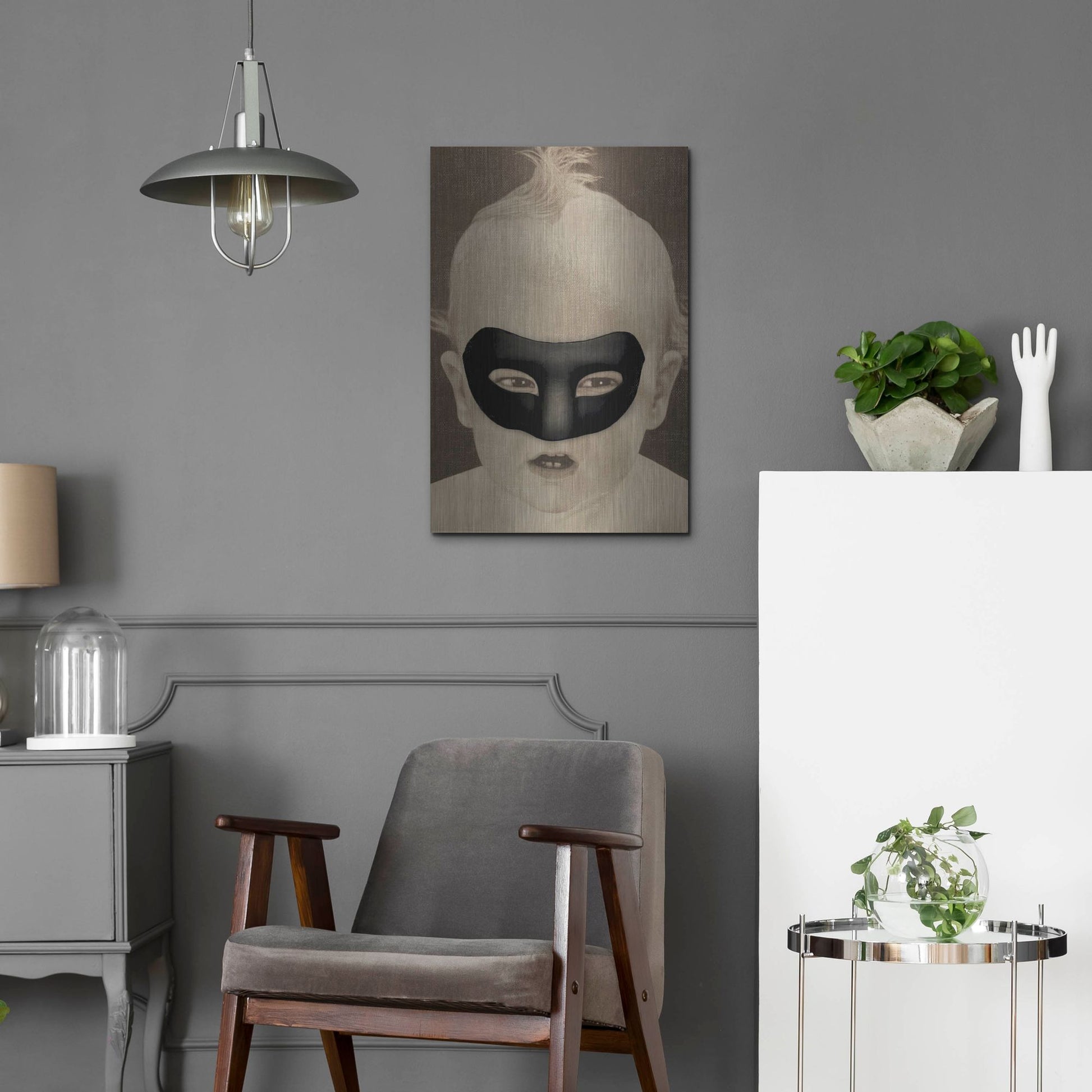 Luxe Metal Art 'Baby Hero' by Elo Marc, Metal Wall Art,16x24