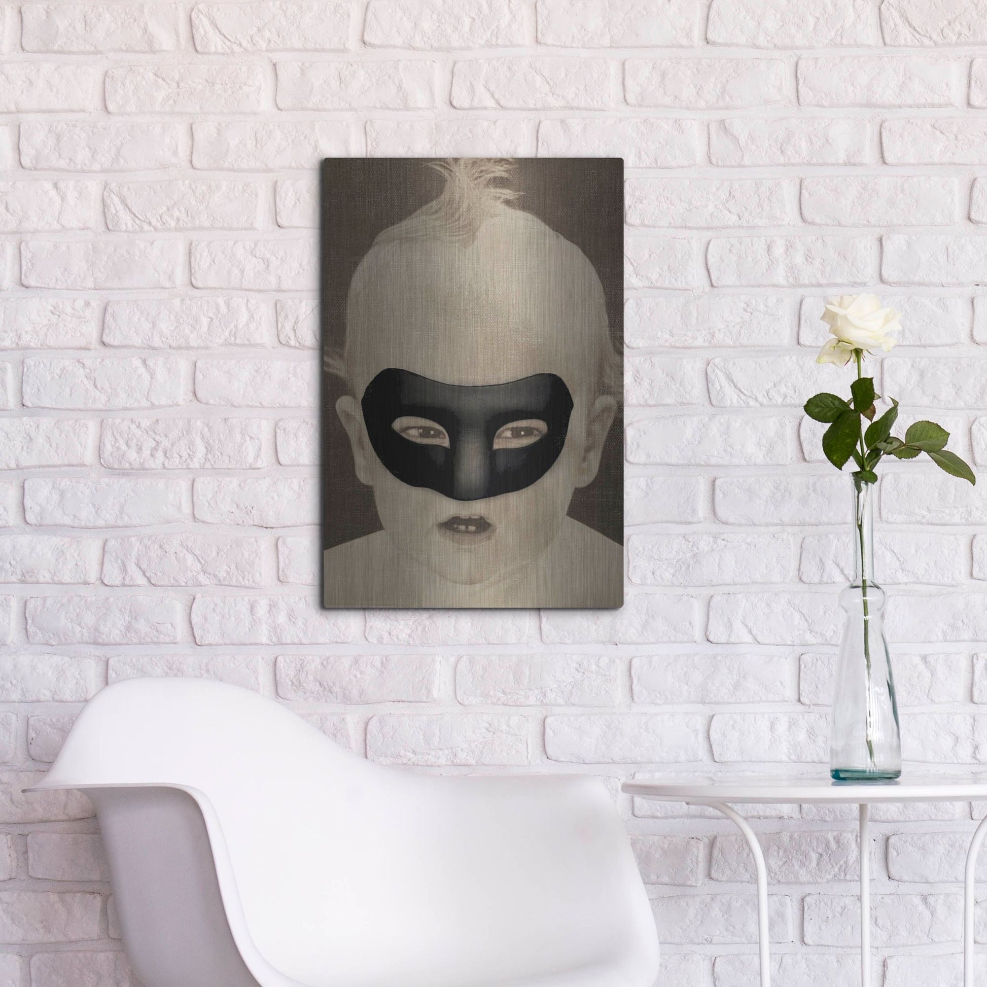 Luxe Metal Art 'Baby Hero' by Elo Marc, Metal Wall Art,16x24