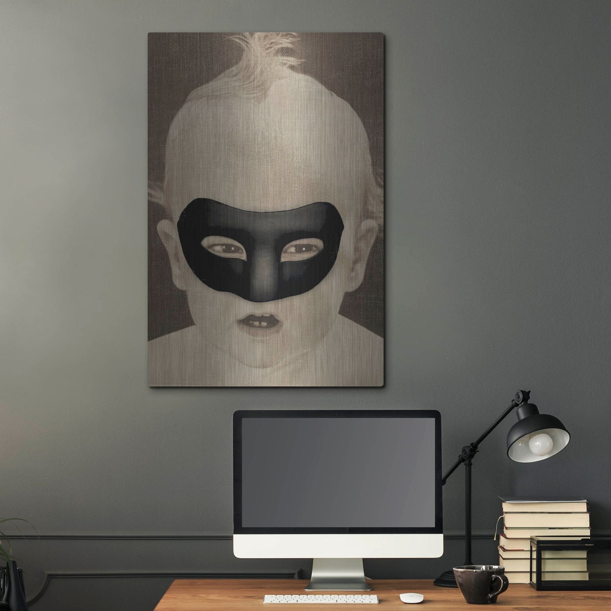 Luxe Metal Art 'Baby Hero' by Elo Marc, Metal Wall Art,24x36