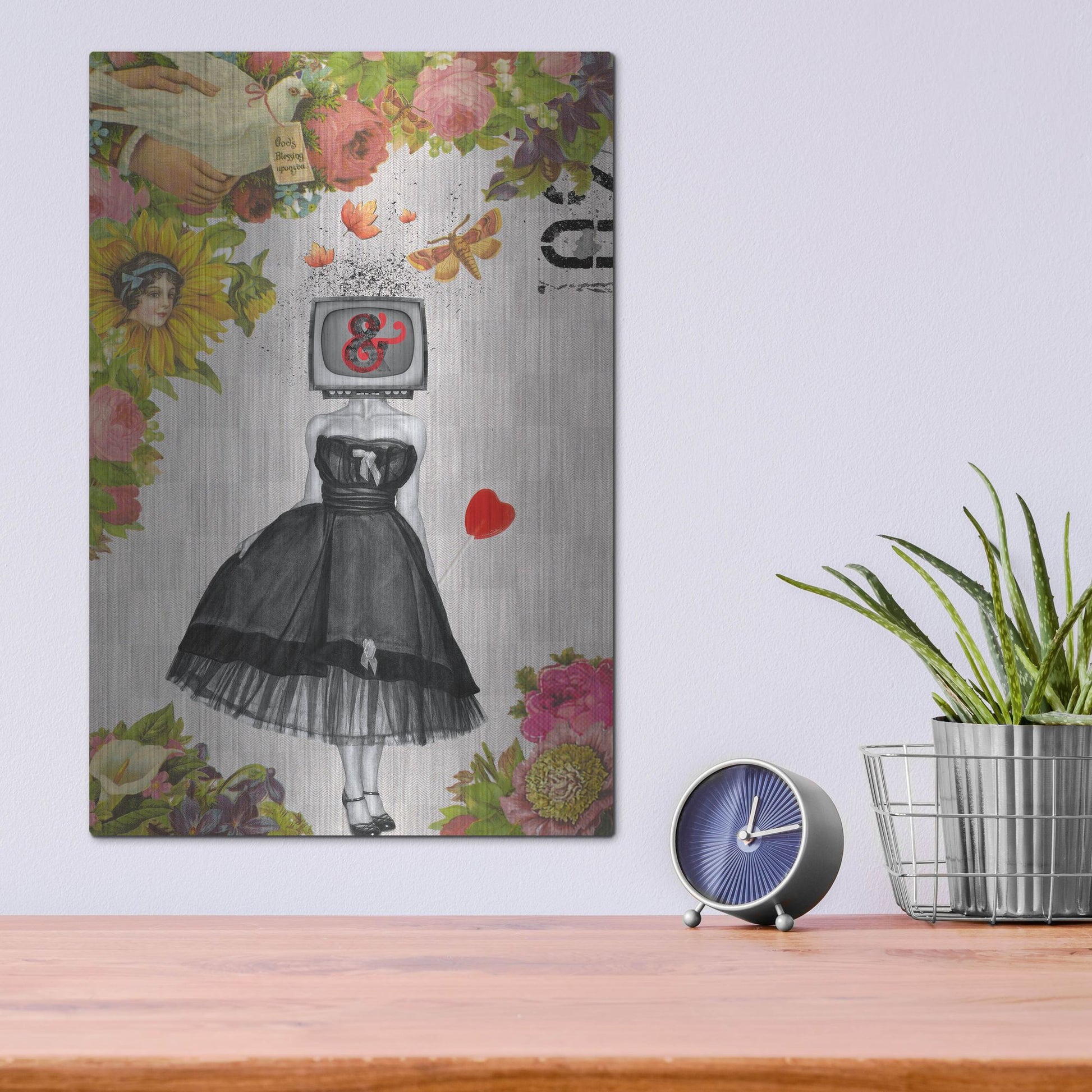 Luxe Metal Art 'Candy Girl' by Elo Marc, Metal Wall Art,12x16