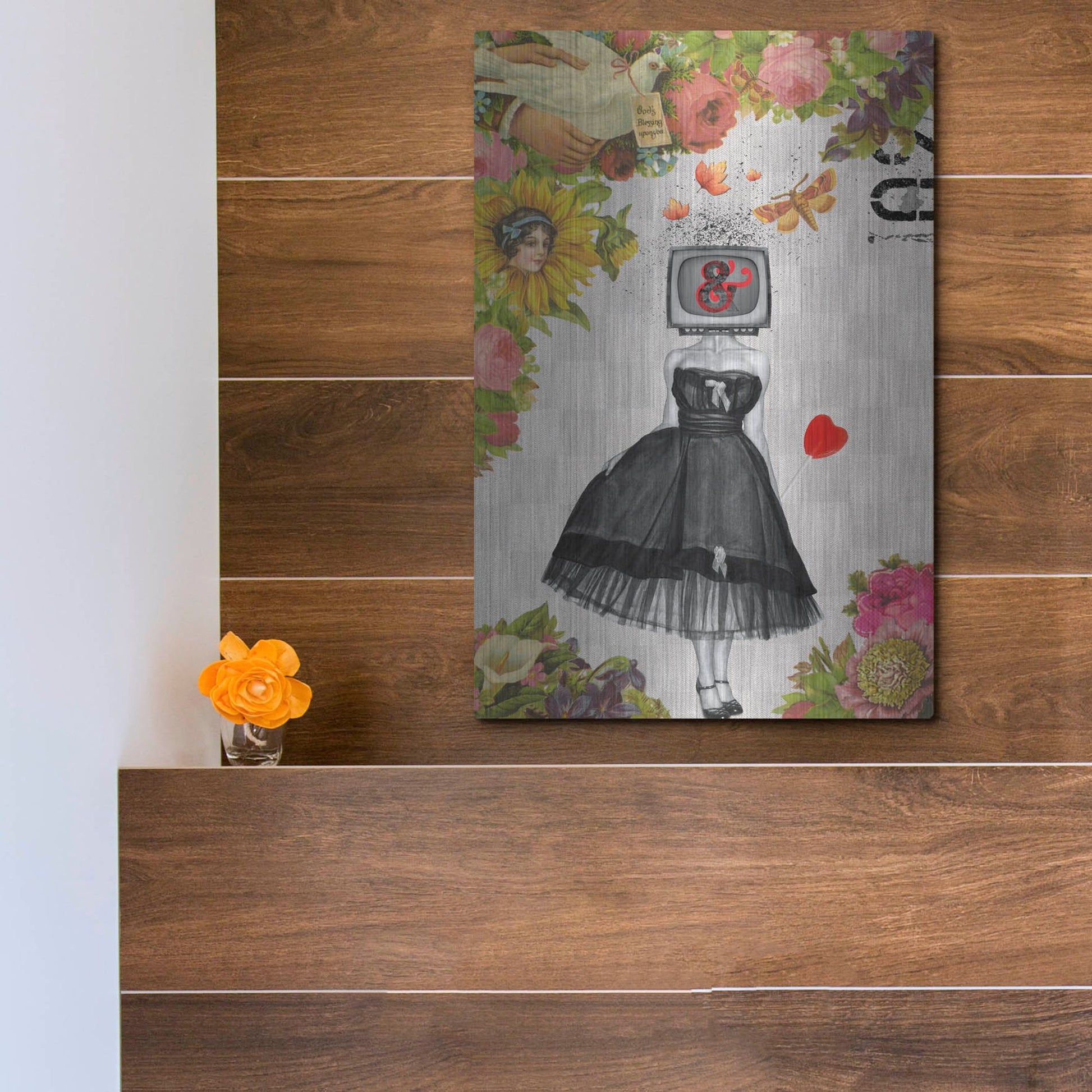 Luxe Metal Art 'Candy Girl' by Elo Marc, Metal Wall Art,12x16