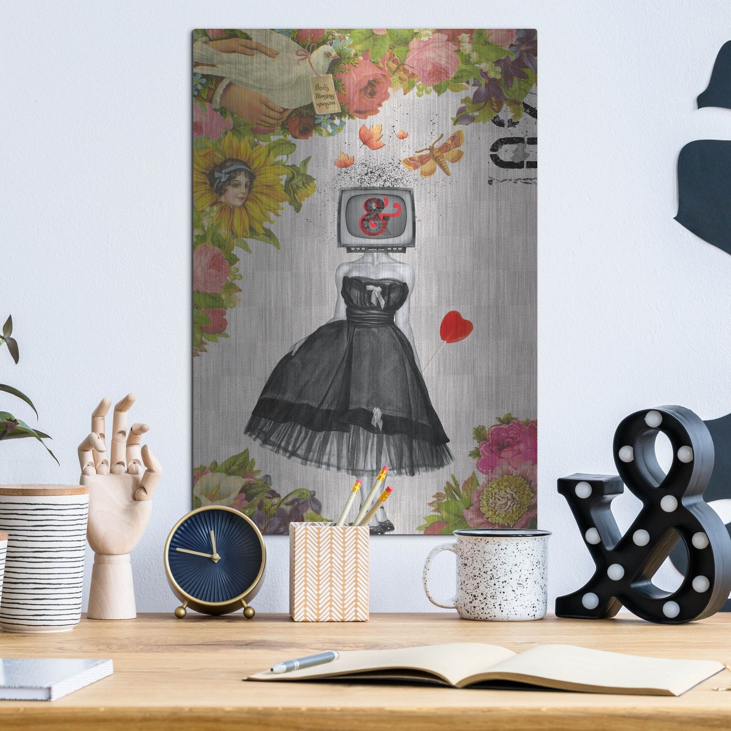 Luxe Metal Art 'Candy Girl' by Elo Marc, Metal Wall Art,12x16