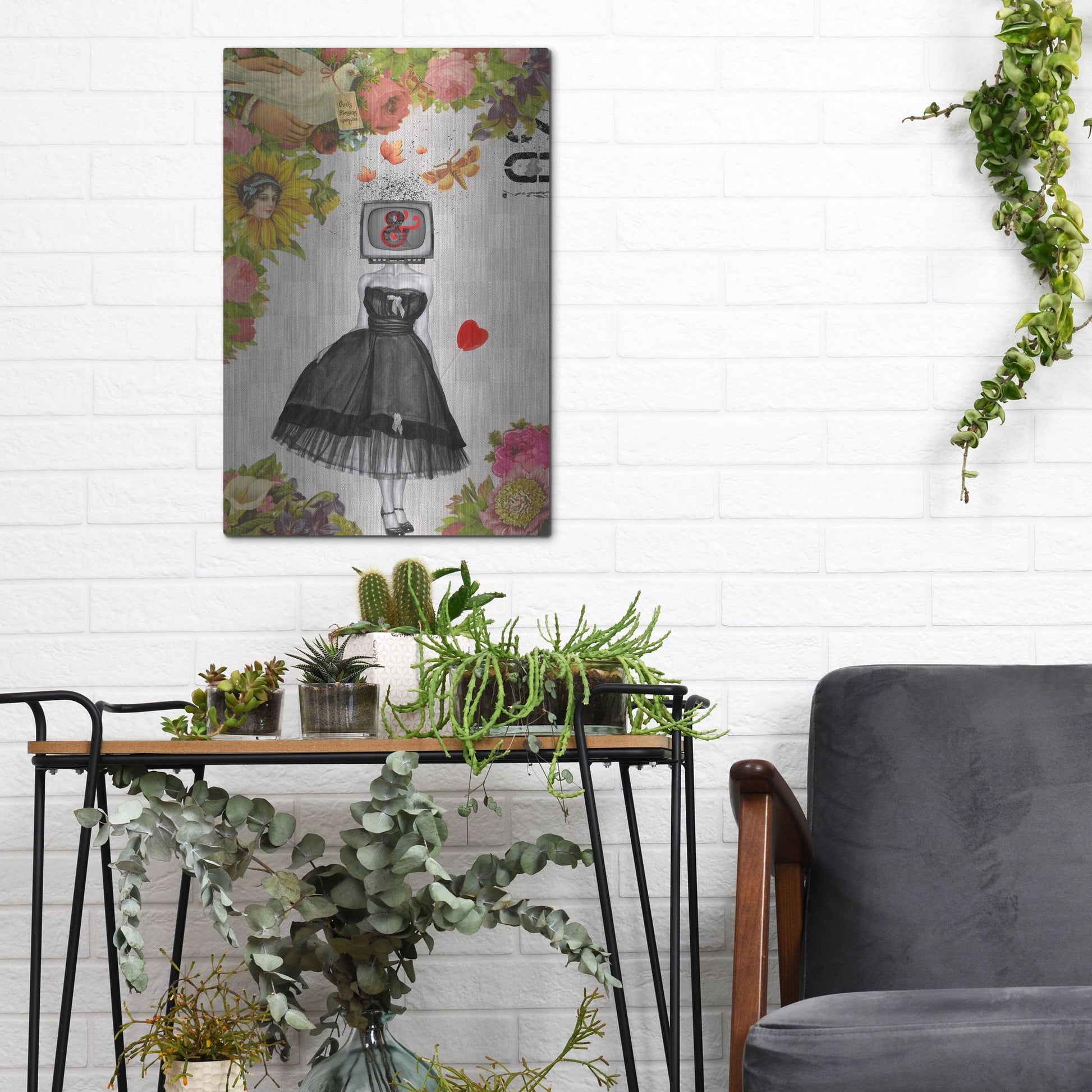 Luxe Metal Art 'Candy Girl' by Elo Marc, Metal Wall Art,12x16