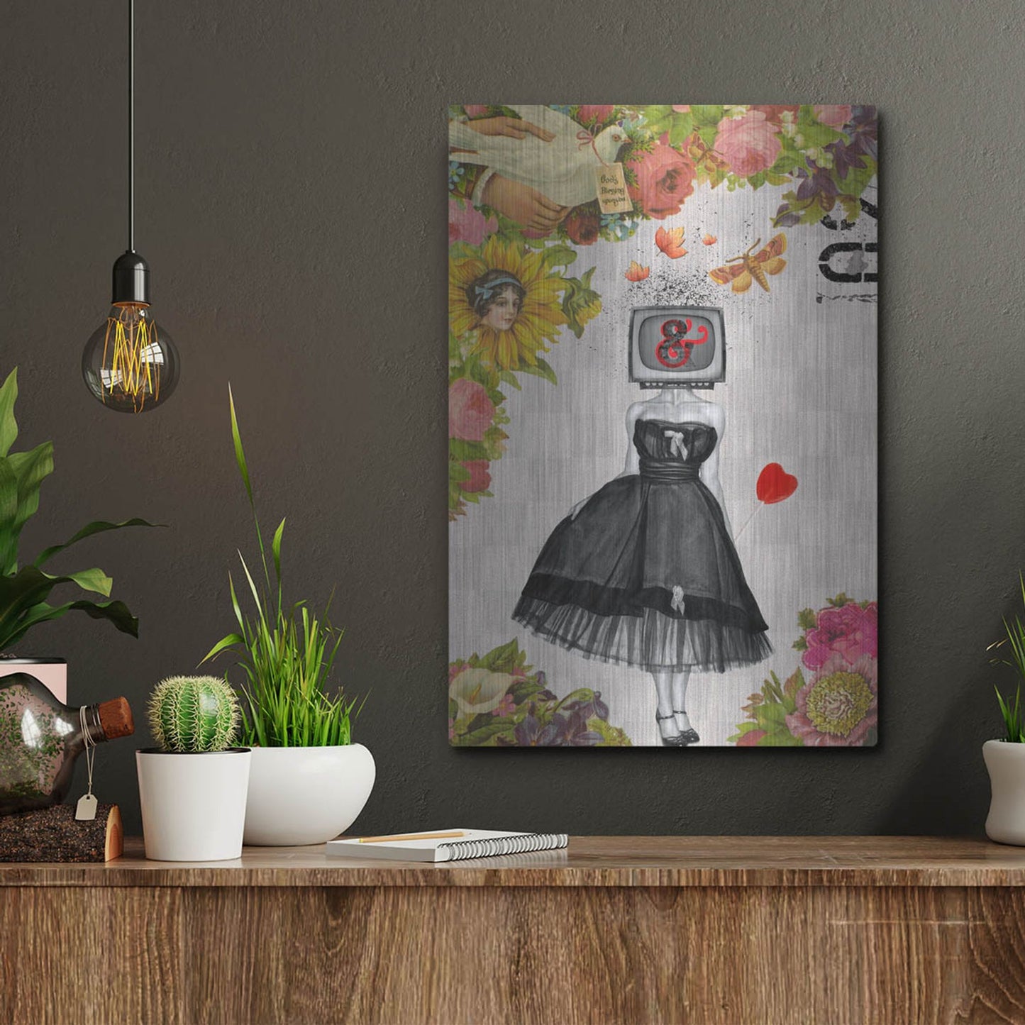 Luxe Metal Art 'Candy Girl' by Elo Marc, Metal Wall Art,12x16