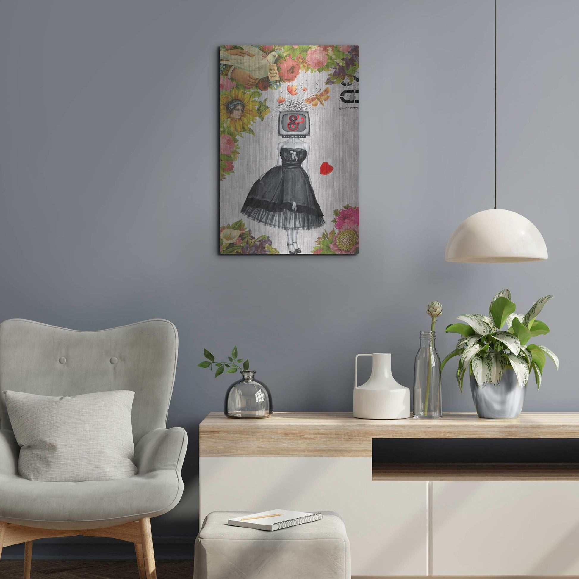 Luxe Metal Art 'Candy Girl' by Elo Marc, Metal Wall Art,16x24