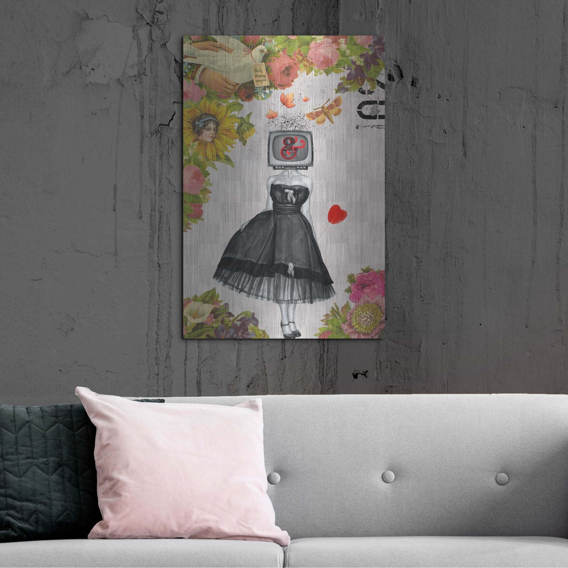 Luxe Metal Art 'Candy Girl' by Elo Marc, Metal Wall Art,24x36