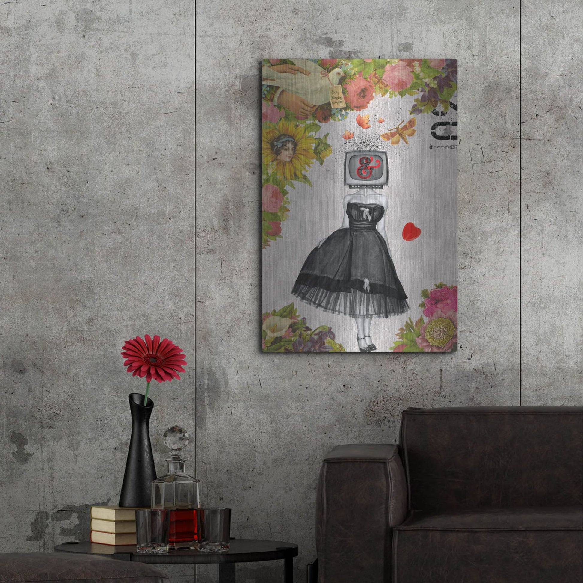 Luxe Metal Art 'Candy Girl' by Elo Marc, Metal Wall Art,24x36