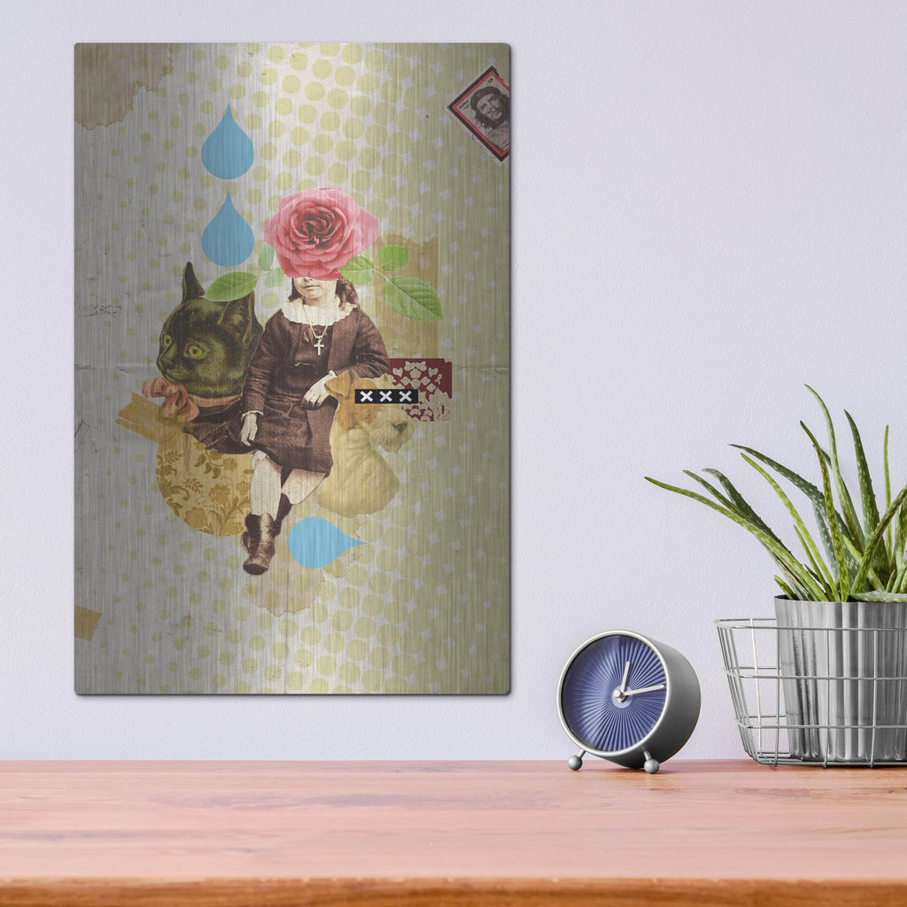 Luxe Metal Art 'Childhood' by Elo Marc, Metal Wall Art,12x16