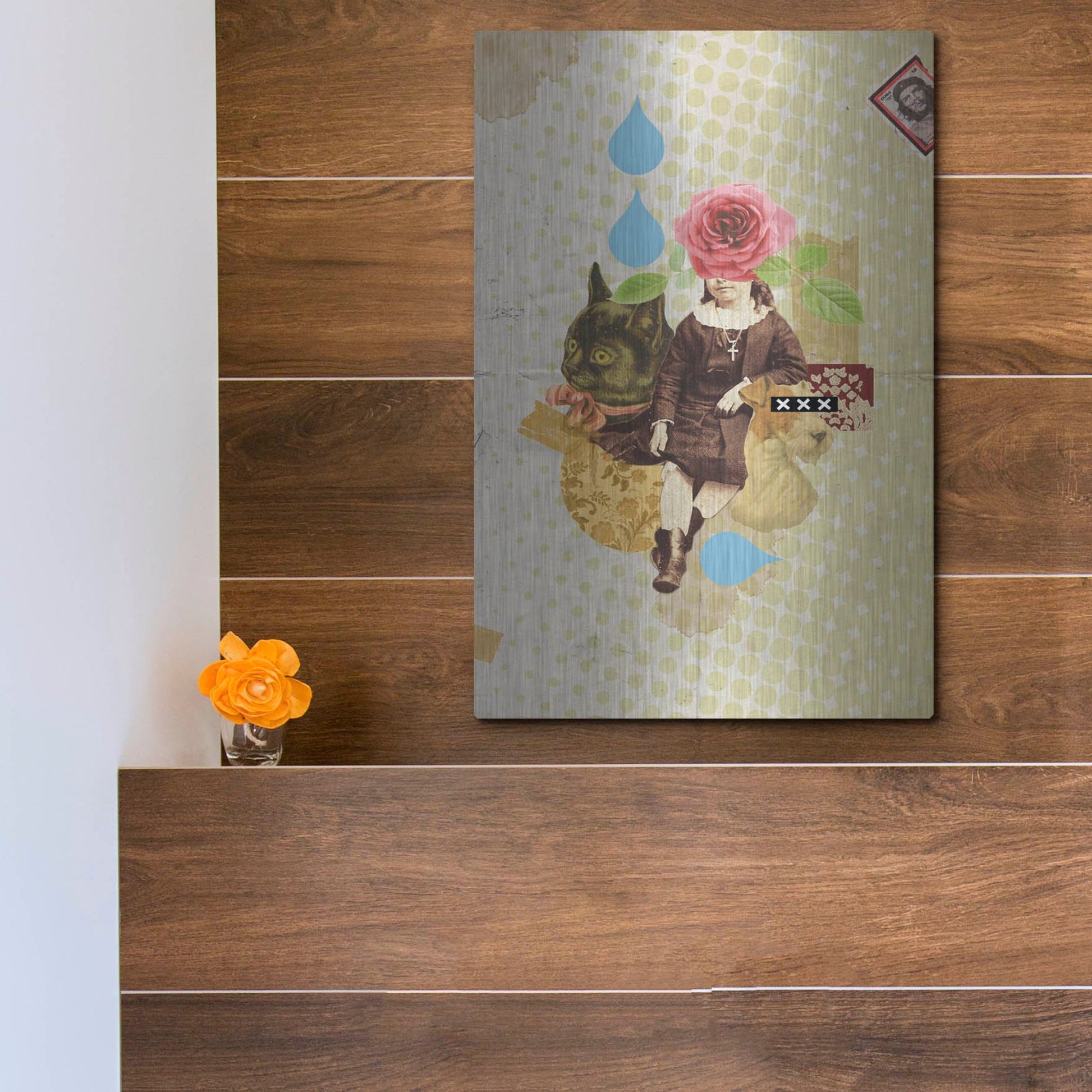 Luxe Metal Art 'Childhood' by Elo Marc, Metal Wall Art,12x16