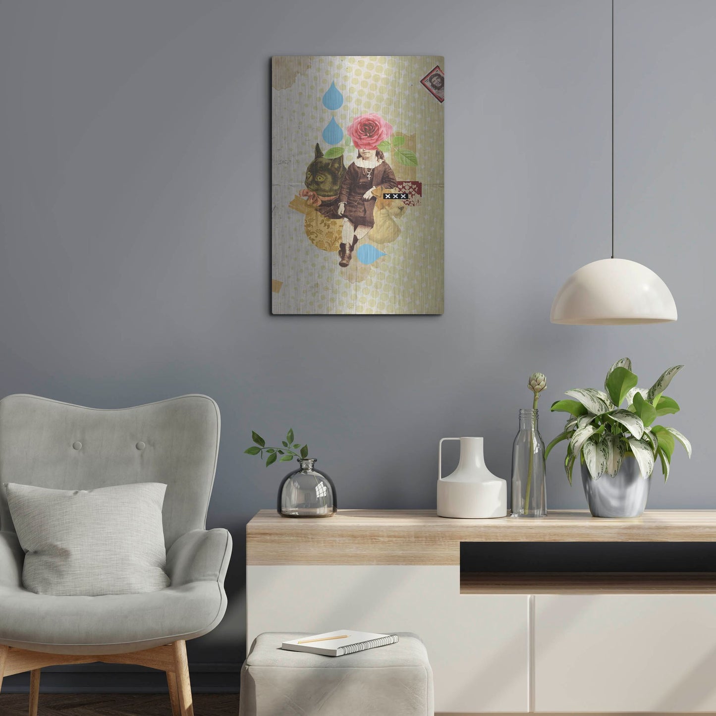 Luxe Metal Art 'Childhood' by Elo Marc, Metal Wall Art,16x24