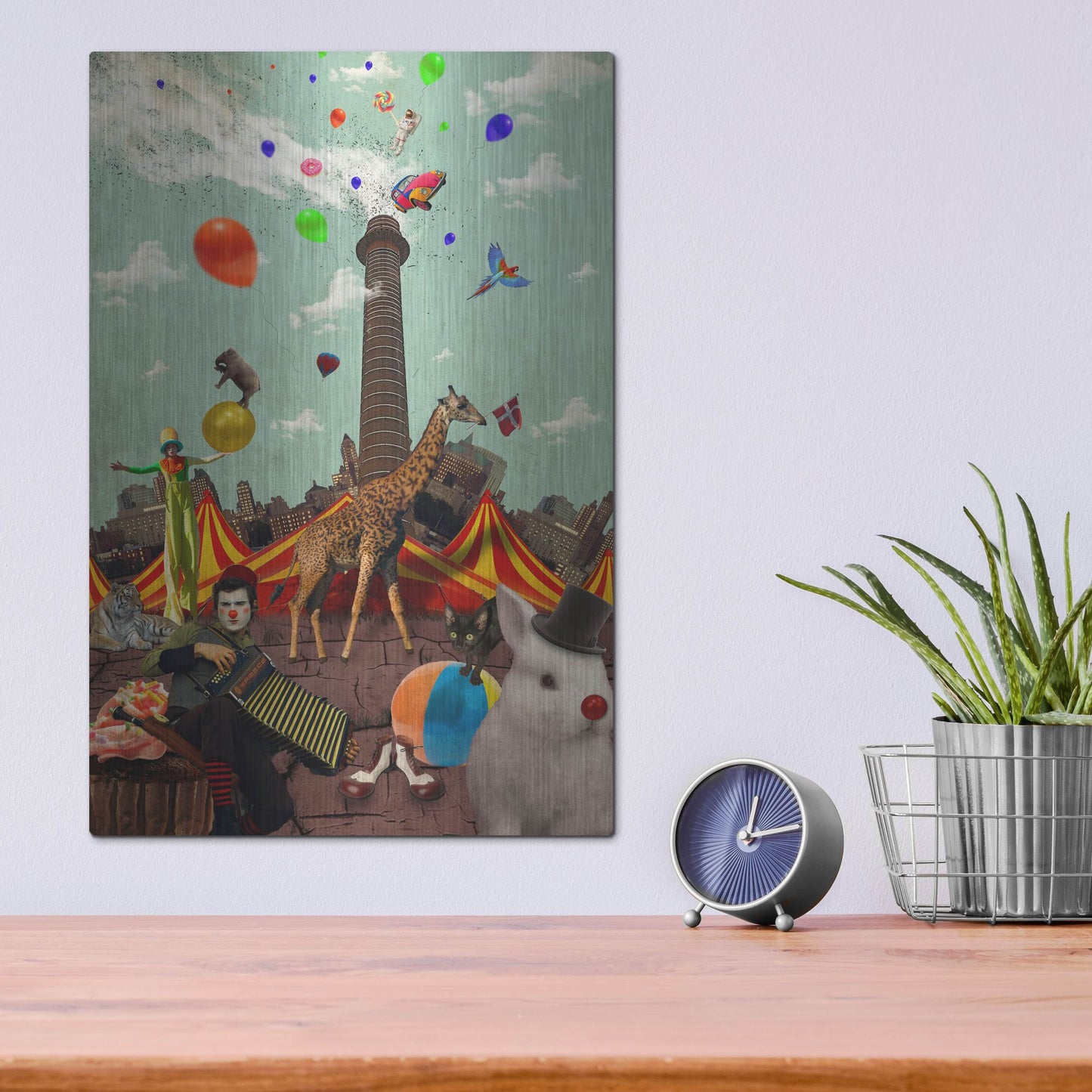 Luxe Metal Art 'Circus' by Elo Marc, Metal Wall Art,12x16