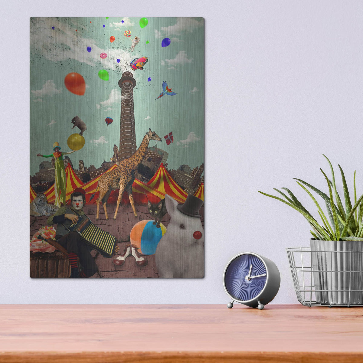 Luxe Metal Art 'Circus' by Elo Marc, Metal Wall Art,12x16