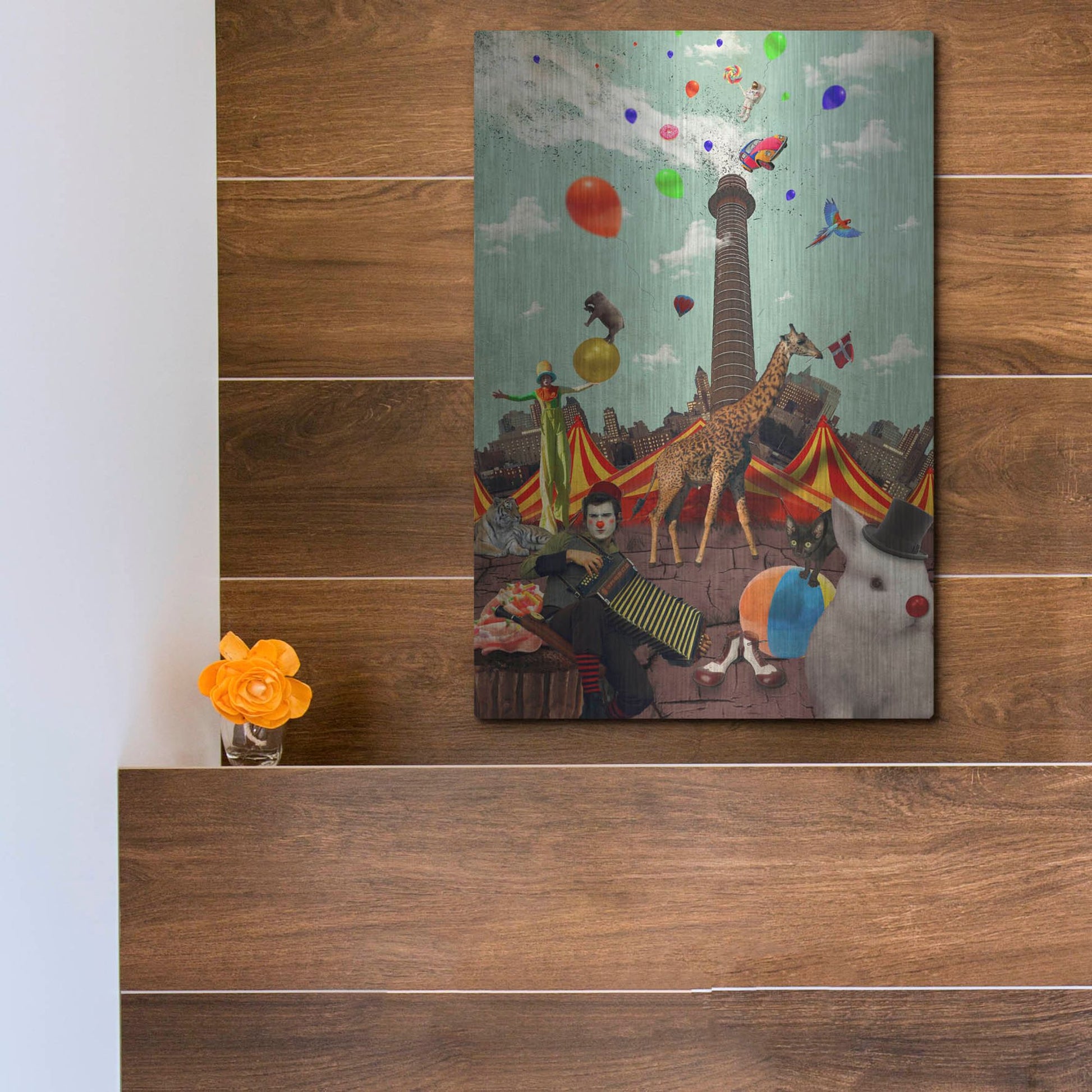 Luxe Metal Art 'Circus' by Elo Marc, Metal Wall Art,12x16