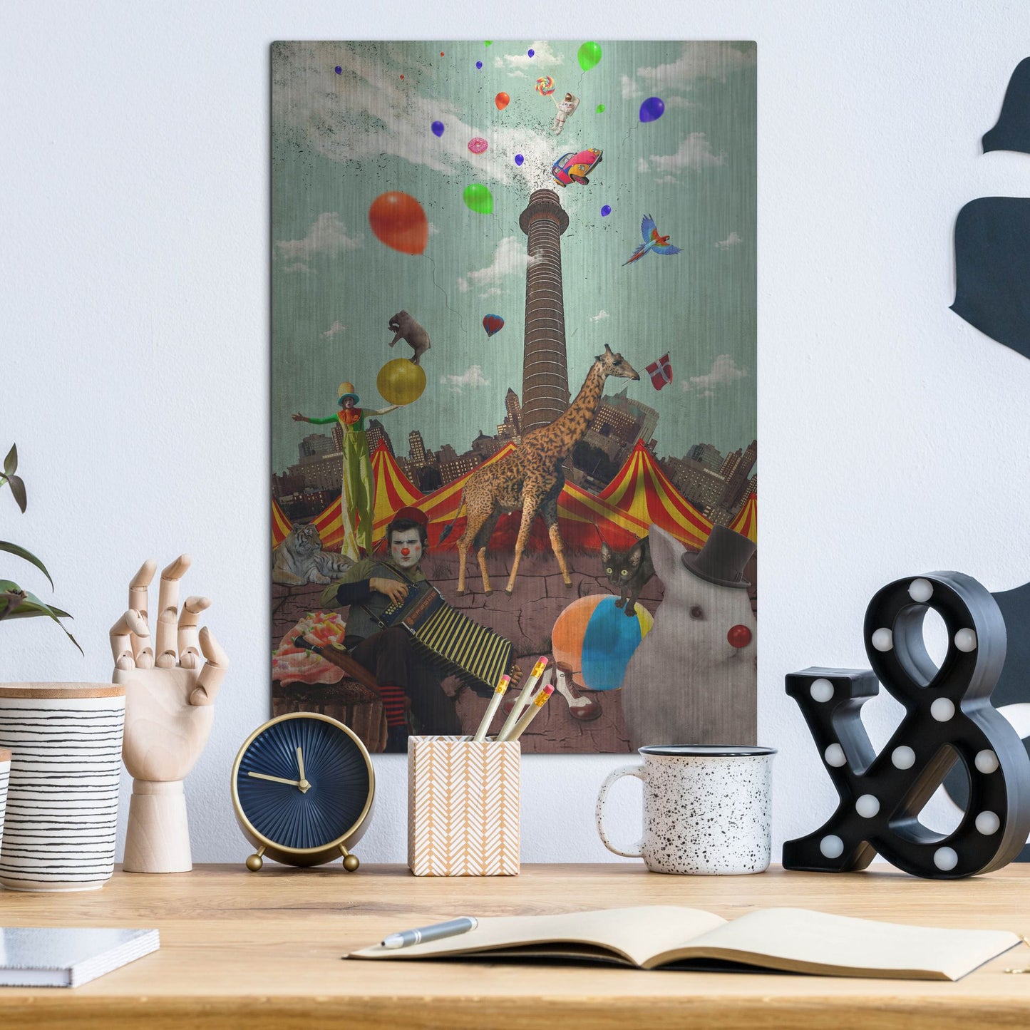 Luxe Metal Art 'Circus' by Elo Marc, Metal Wall Art,12x16