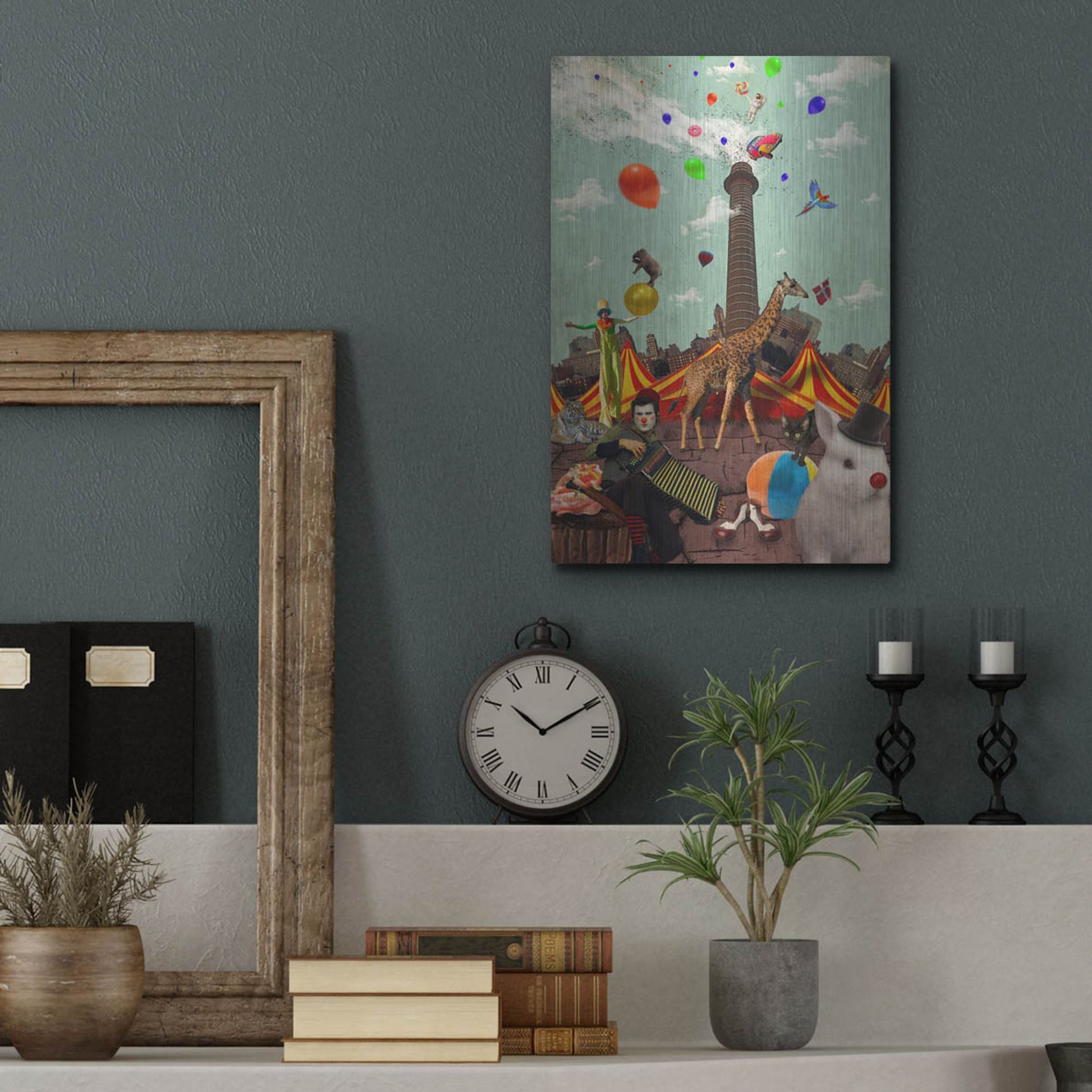 Luxe Metal Art 'Circus' by Elo Marc, Metal Wall Art,12x16