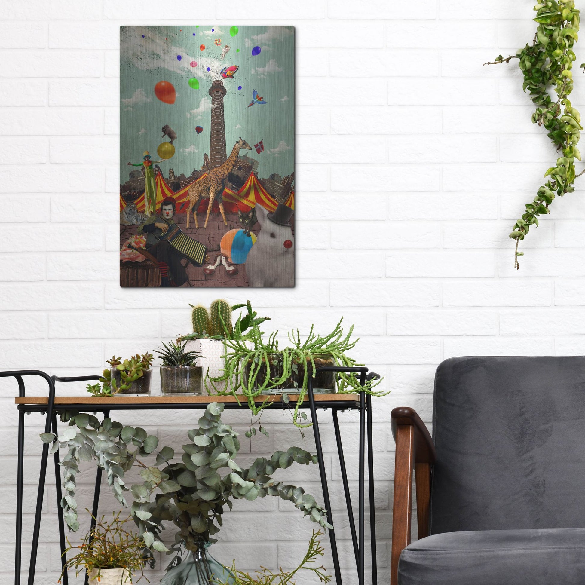 Luxe Metal Art 'Circus' by Elo Marc, Metal Wall Art,12x16