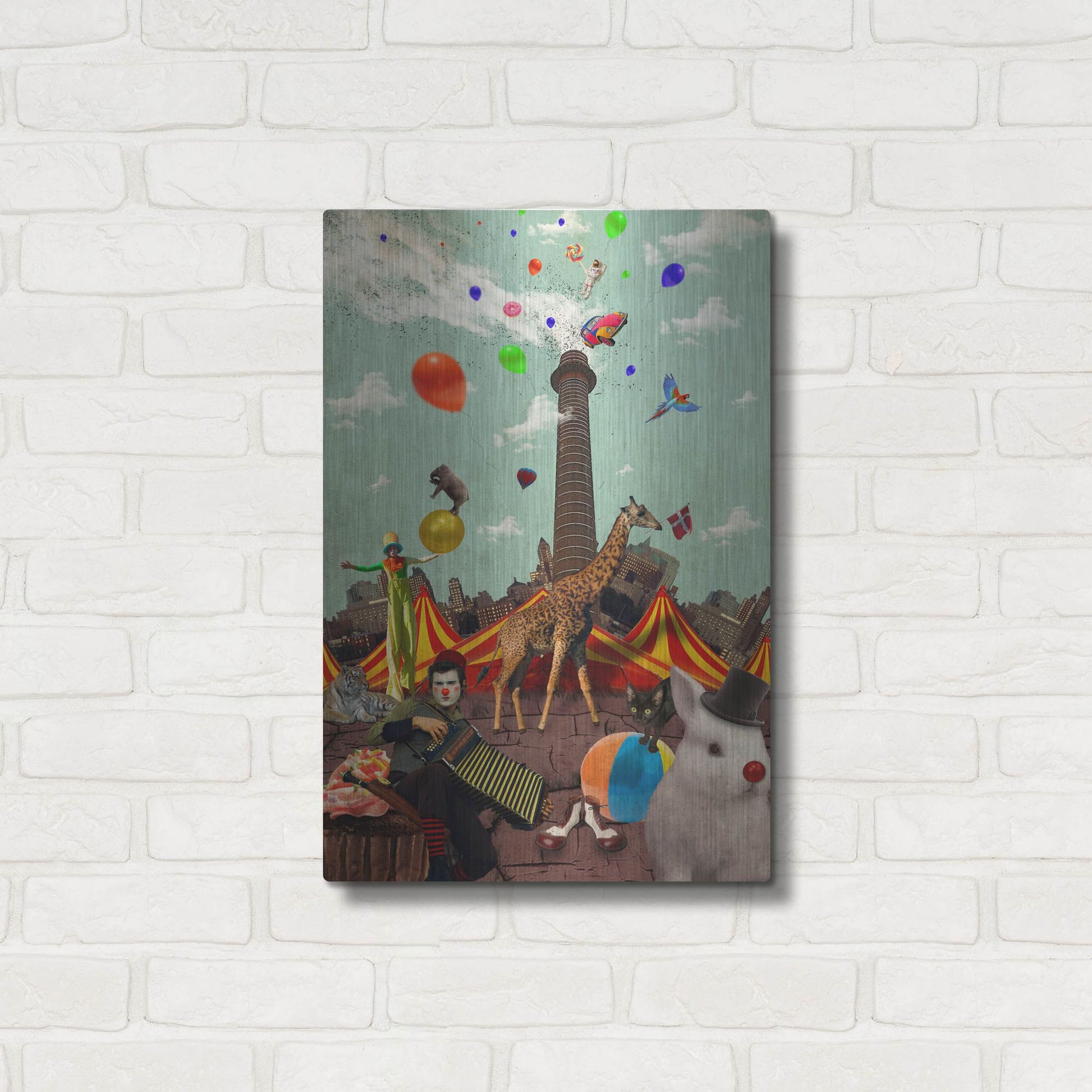 Luxe Metal Art 'Circus' by Elo Marc, Metal Wall Art,16x24