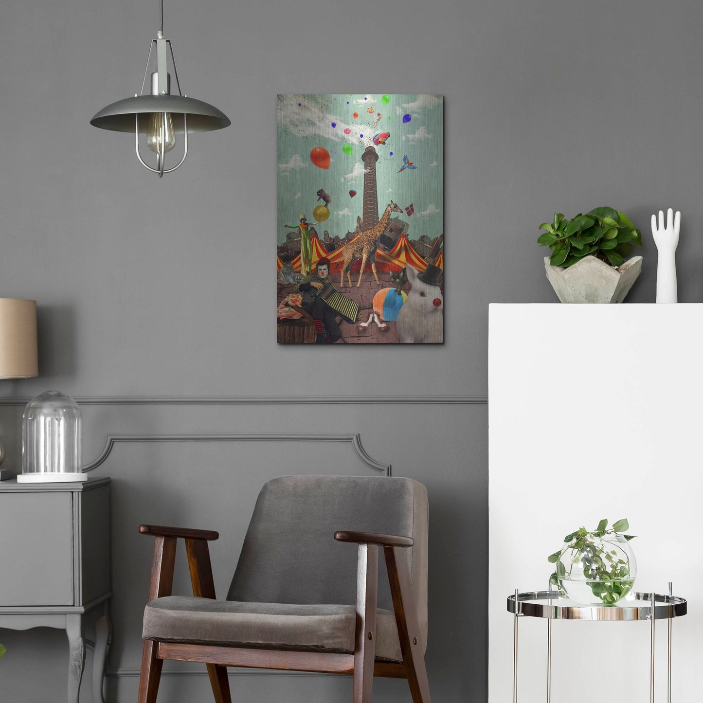 Luxe Metal Art 'Circus' by Elo Marc, Metal Wall Art,16x24