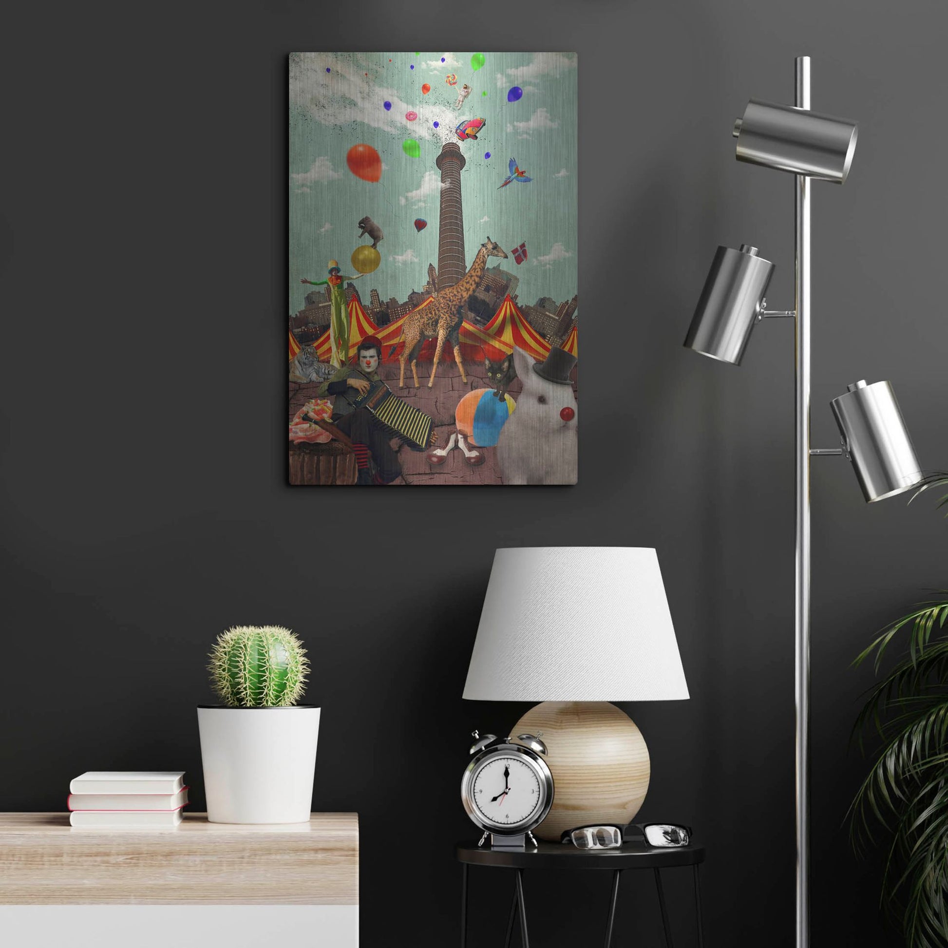 Luxe Metal Art 'Circus' by Elo Marc, Metal Wall Art,16x24