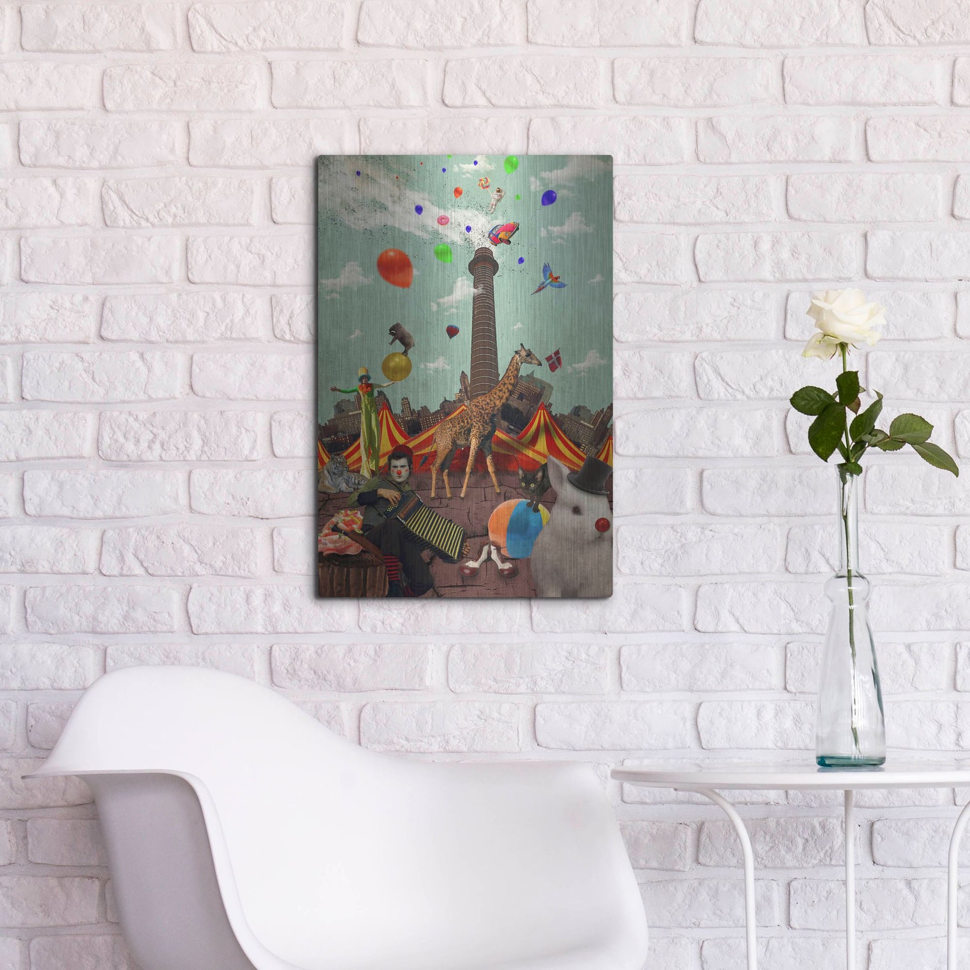 Luxe Metal Art 'Circus' by Elo Marc, Metal Wall Art,16x24