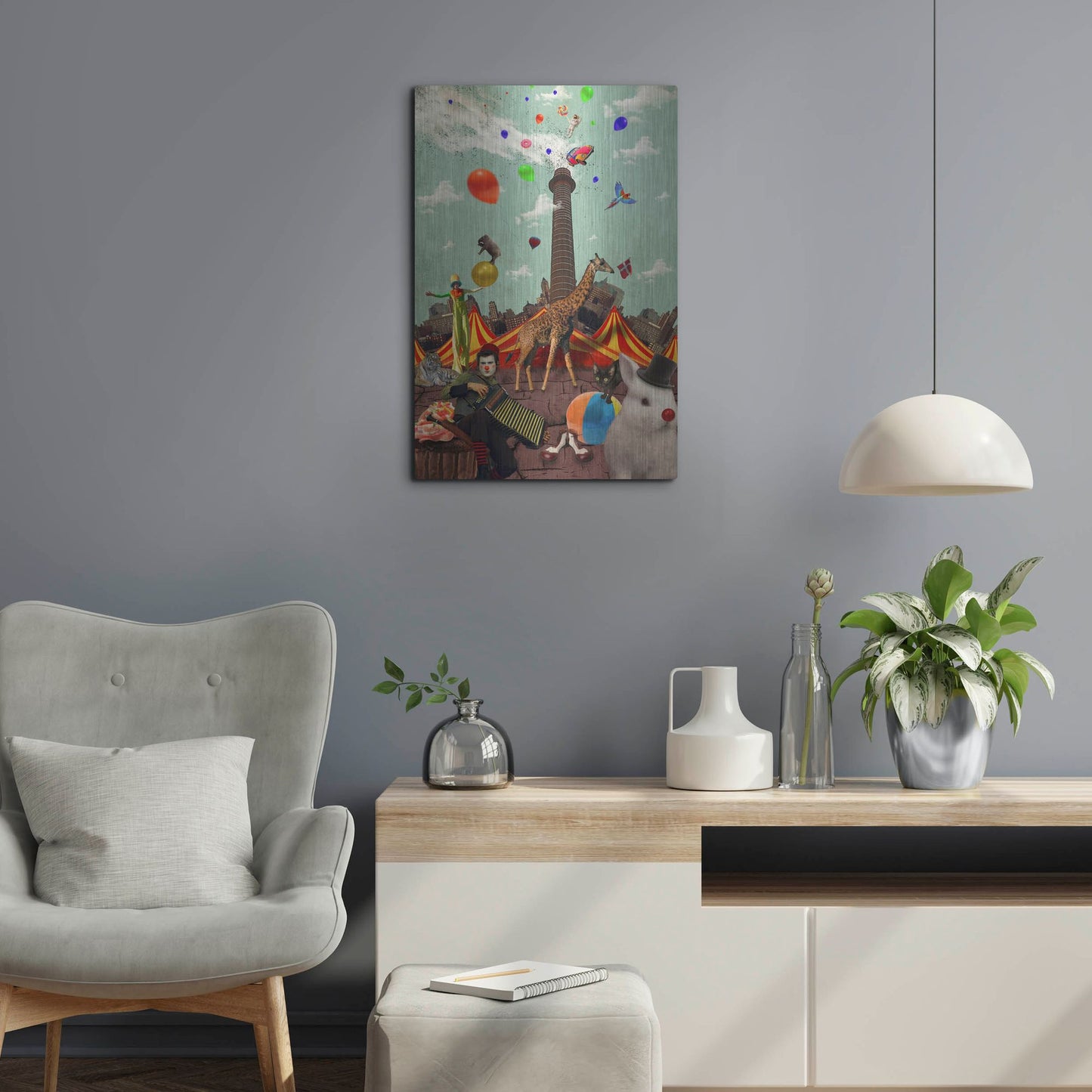 Luxe Metal Art 'Circus' by Elo Marc, Metal Wall Art,16x24