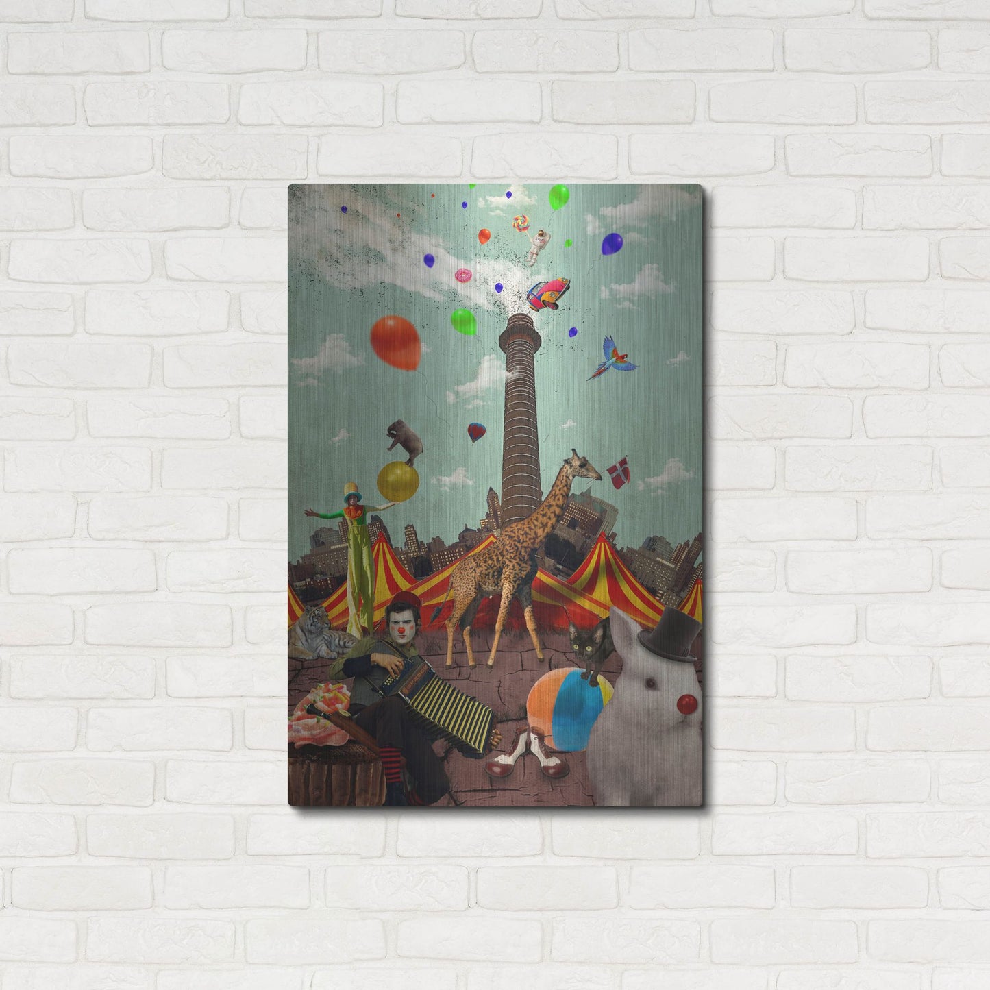 Luxe Metal Art 'Circus' by Elo Marc, Metal Wall Art,24x36