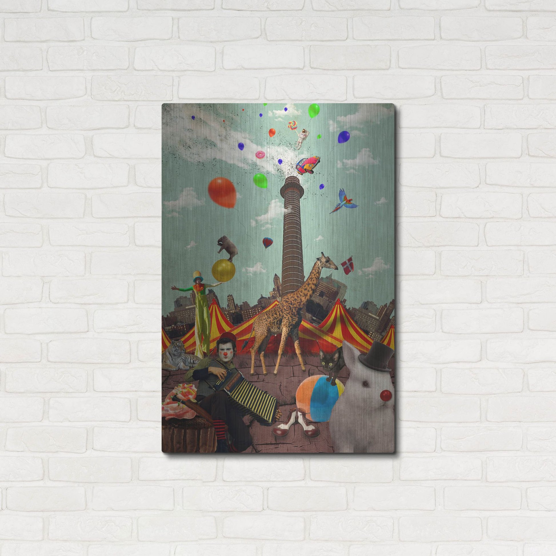 Luxe Metal Art 'Circus' by Elo Marc, Metal Wall Art,24x36