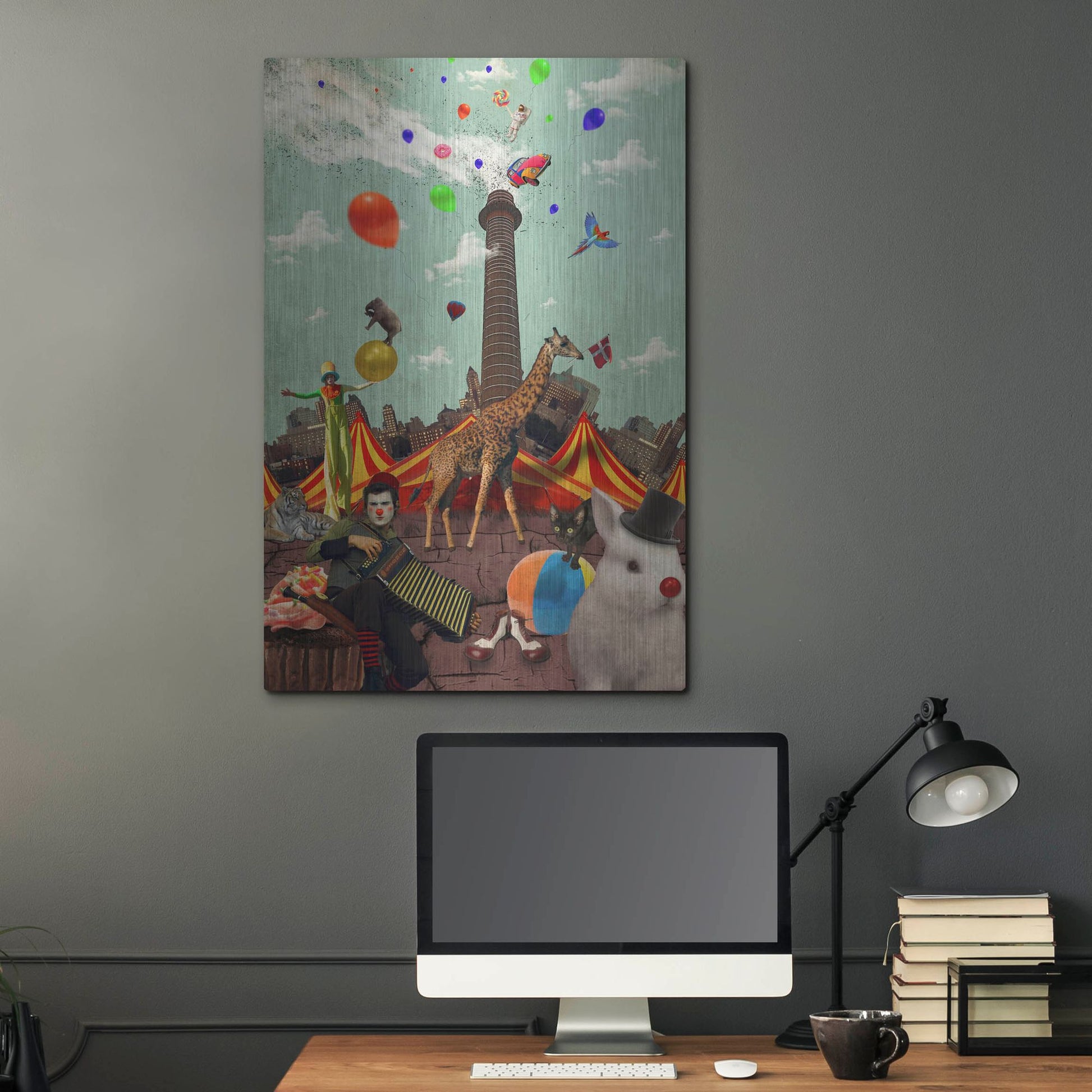 Luxe Metal Art 'Circus' by Elo Marc, Metal Wall Art,24x36