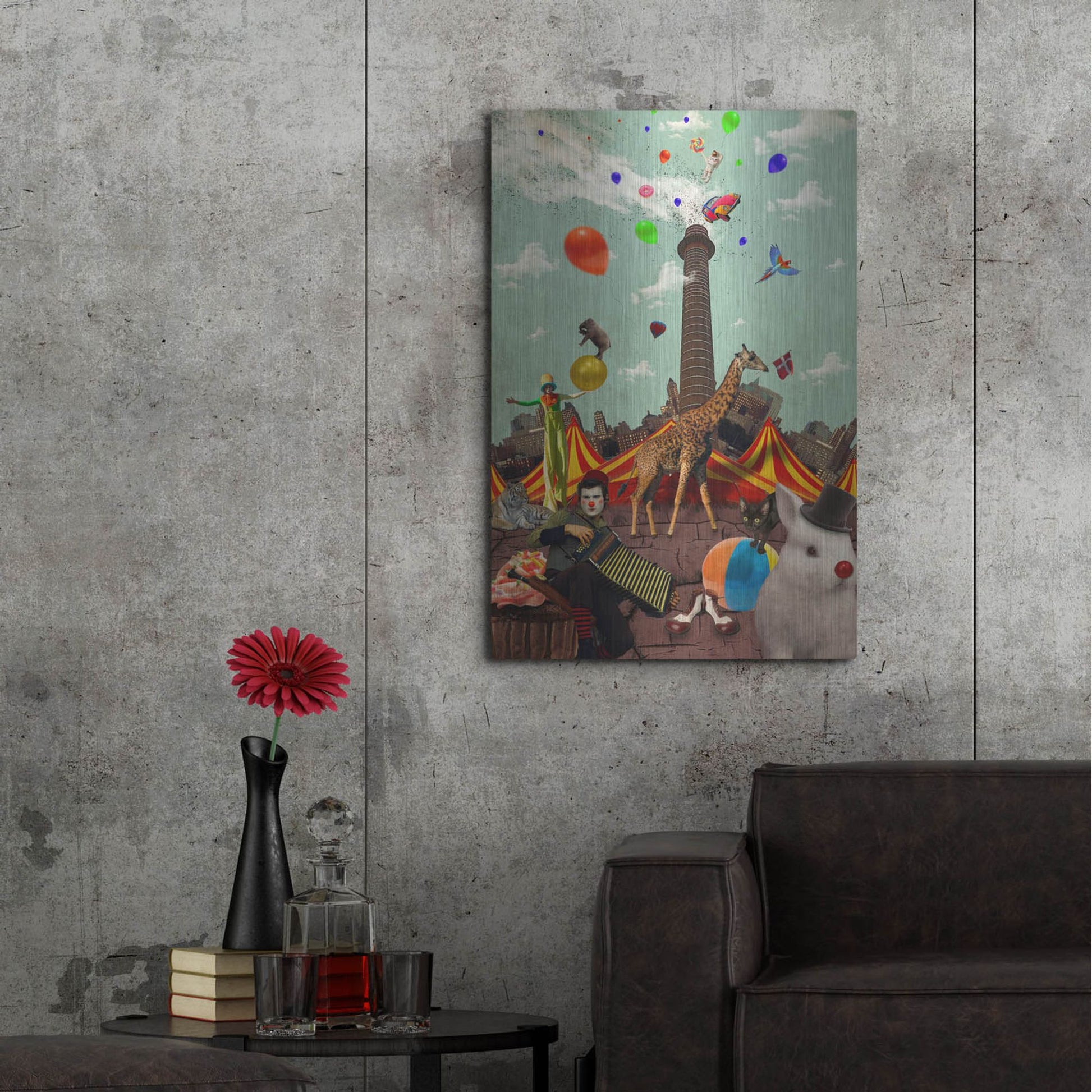 Luxe Metal Art 'Circus' by Elo Marc, Metal Wall Art,24x36