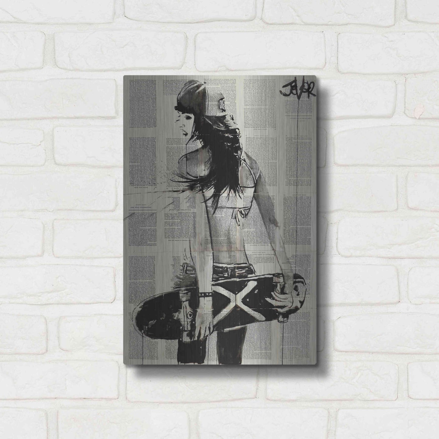 Luxe Metal Art 'Sk8Ter Gurl' by Loui Jover, Metal Wall Art,12x16