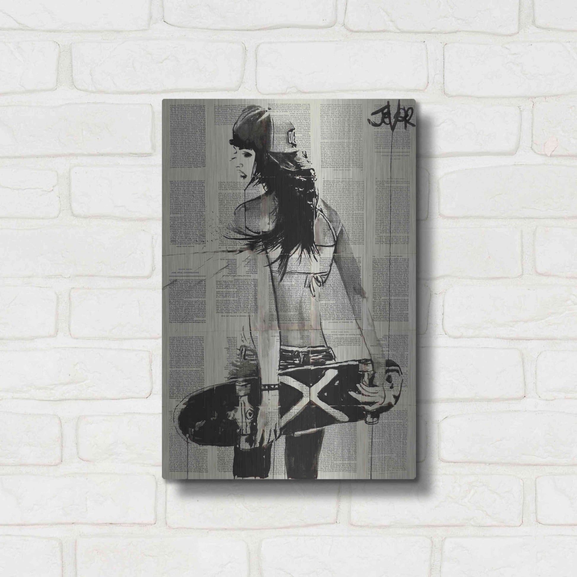 Luxe Metal Art 'Sk8Ter Gurl' by Loui Jover, Metal Wall Art,12x16