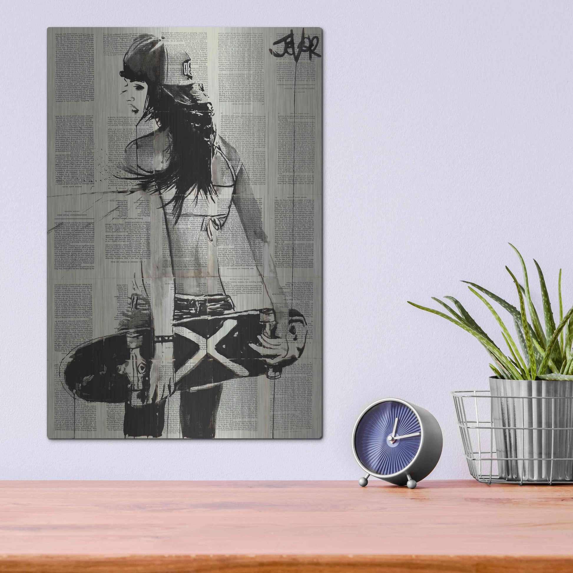 Luxe Metal Art 'Sk8Ter Gurl' by Loui Jover, Metal Wall Art,12x16