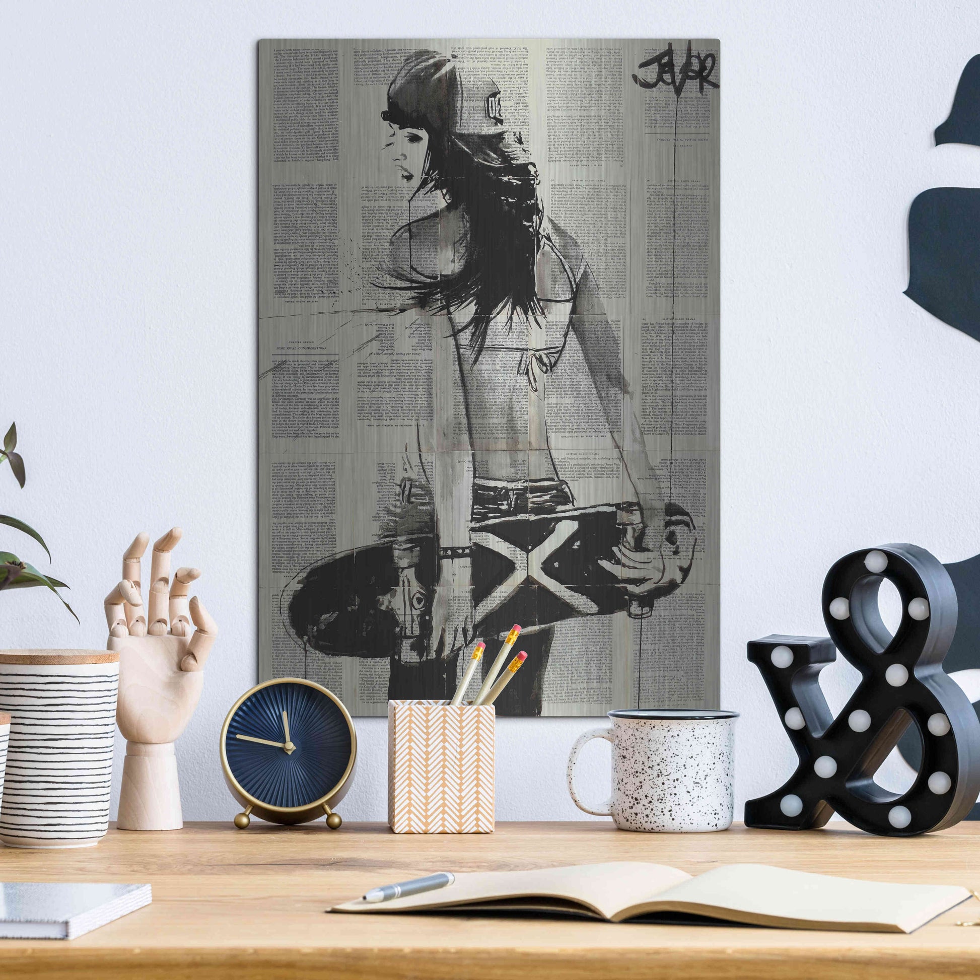 Luxe Metal Art 'Sk8Ter Gurl' by Loui Jover, Metal Wall Art,12x16