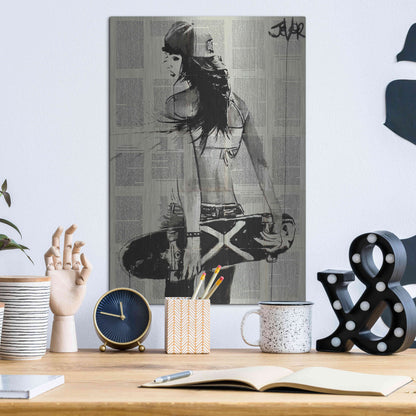 Luxe Metal Art 'Sk8Ter Gurl' by Loui Jover, Metal Wall Art,12x16