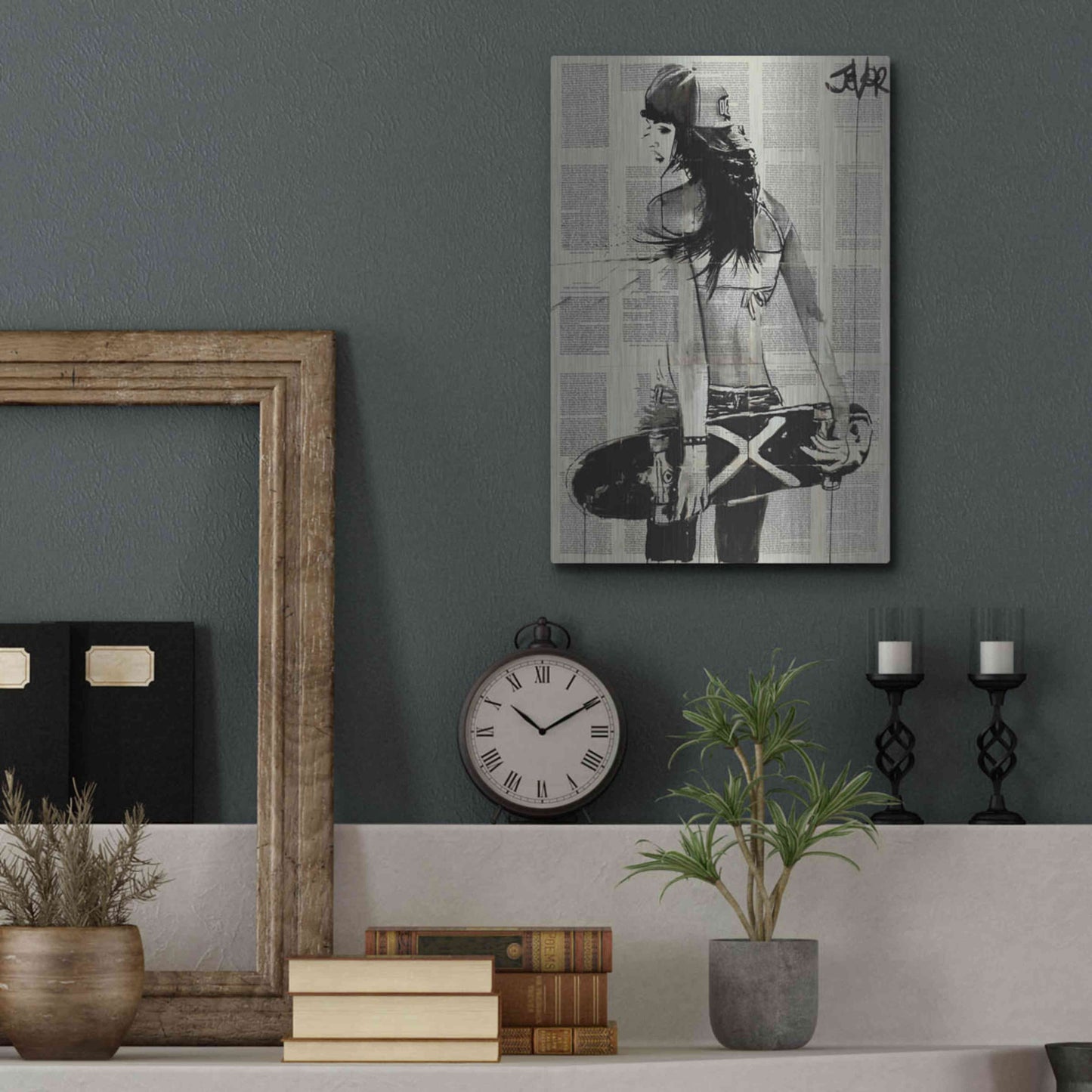 Luxe Metal Art 'Sk8Ter Gurl' by Loui Jover, Metal Wall Art,12x16