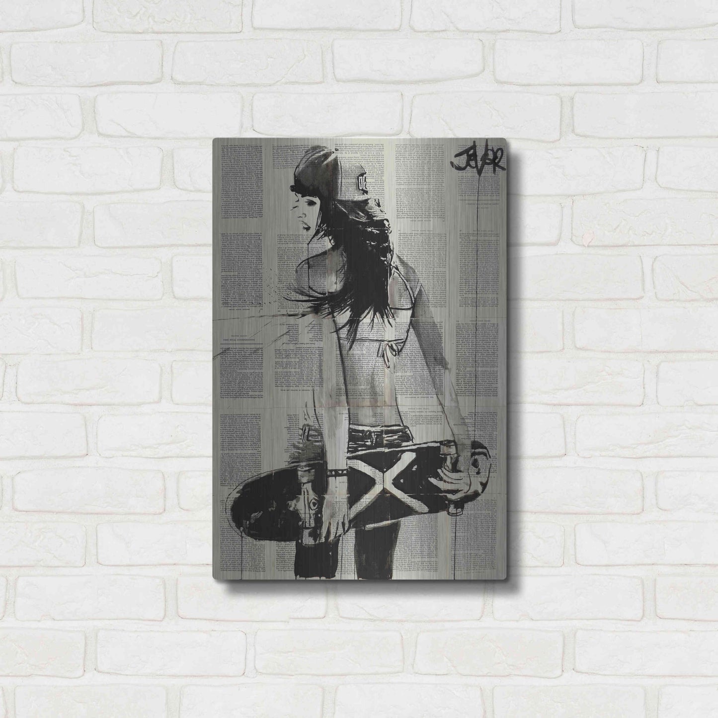 Luxe Metal Art 'Sk8Ter Gurl' by Loui Jover, Metal Wall Art,16x24