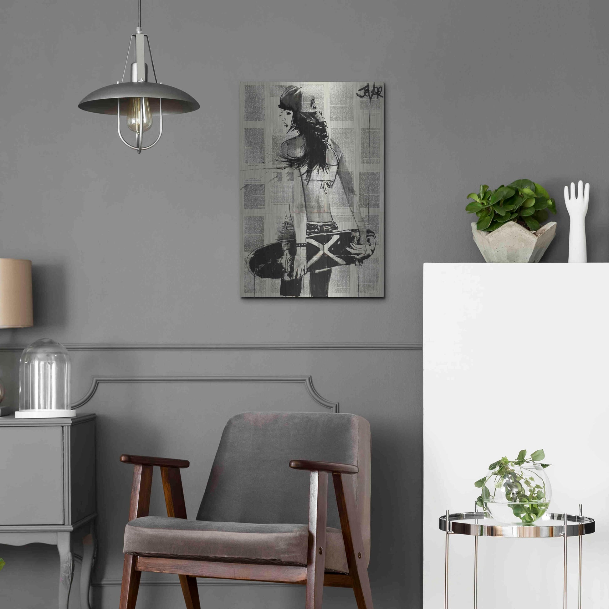 Luxe Metal Art 'Sk8Ter Gurl' by Loui Jover, Metal Wall Art,16x24