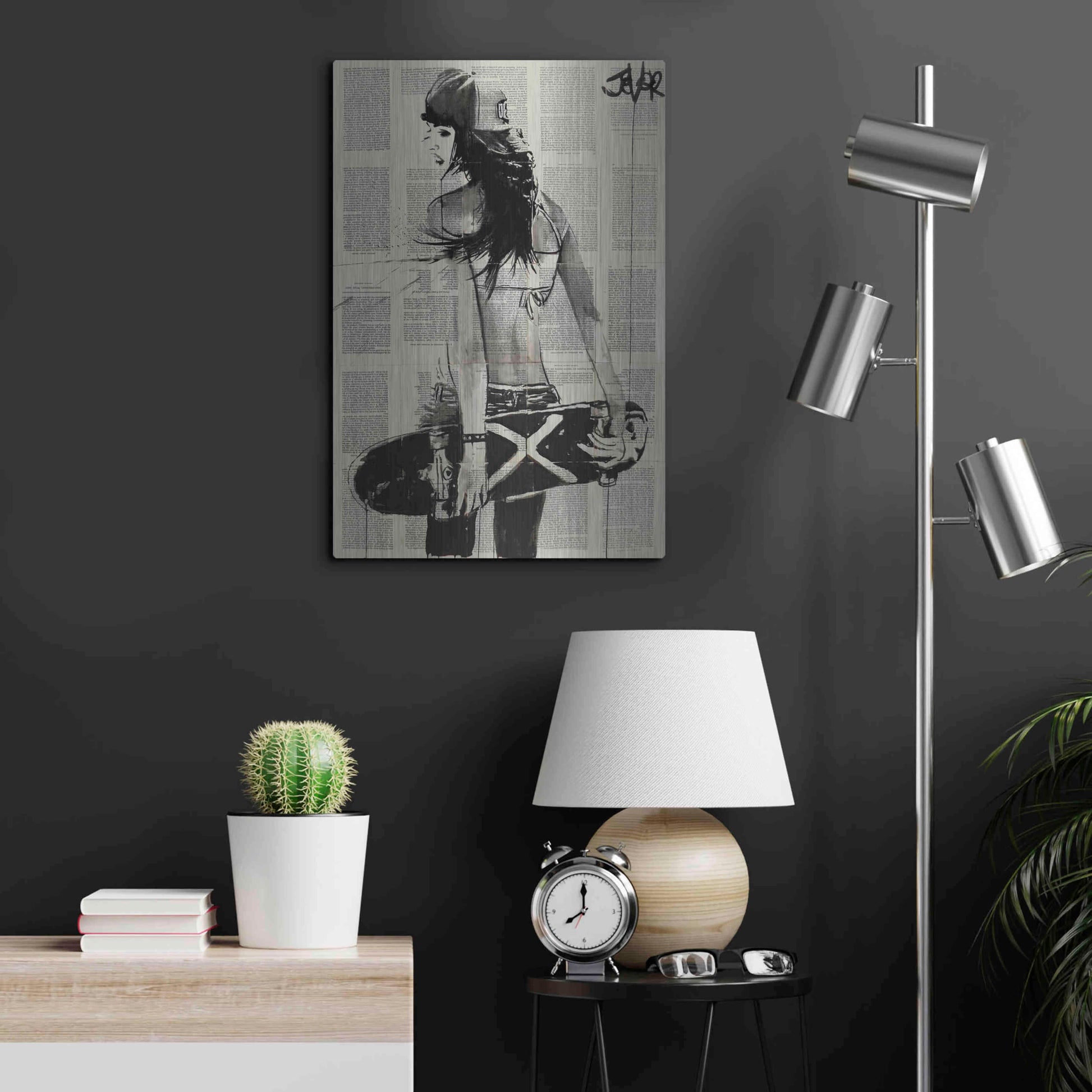 Luxe Metal Art 'Sk8Ter Gurl' by Loui Jover, Metal Wall Art,16x24