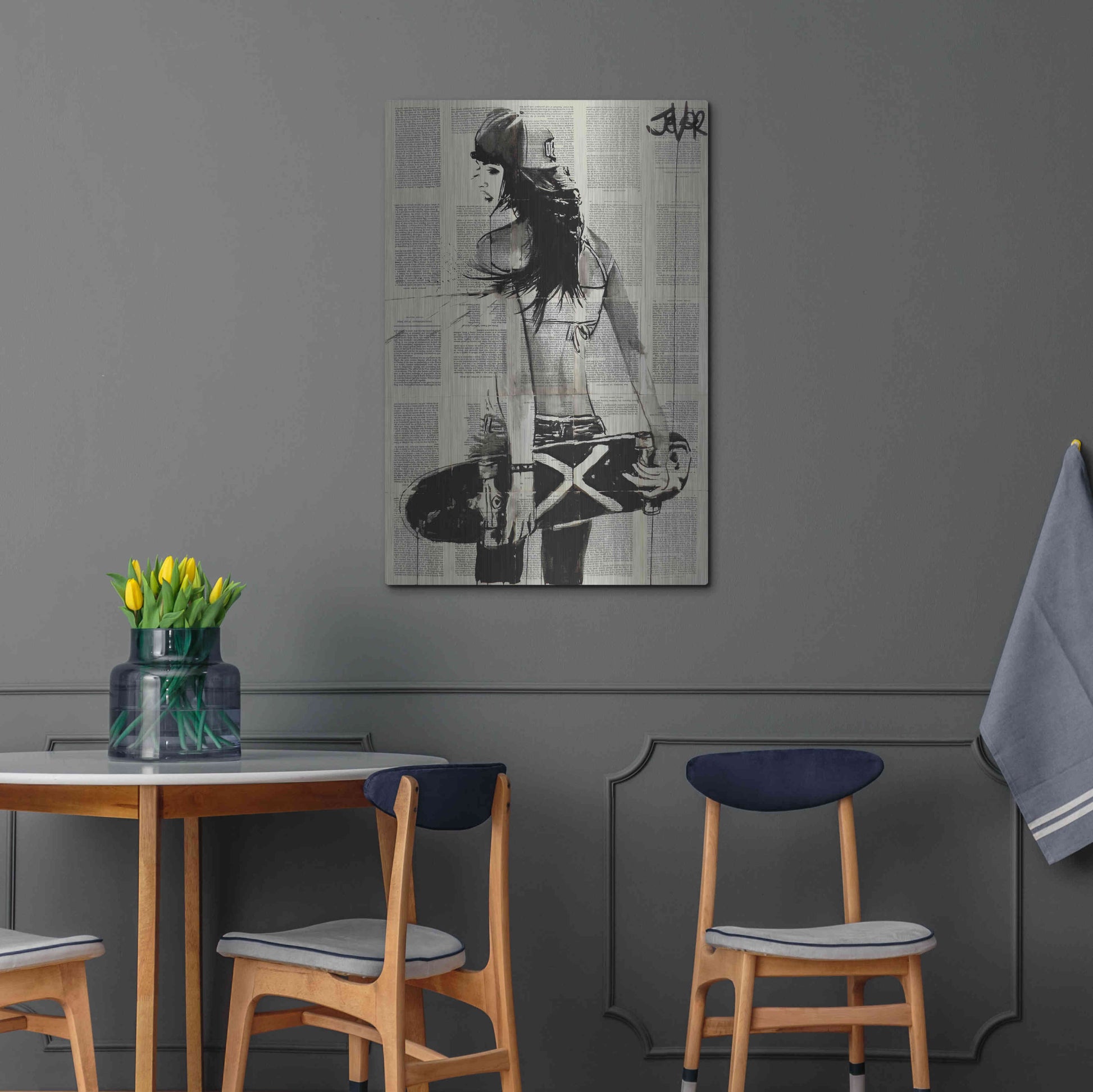 Luxe Metal Art 'Sk8Ter Gurl' by Loui Jover, Metal Wall Art,24x36