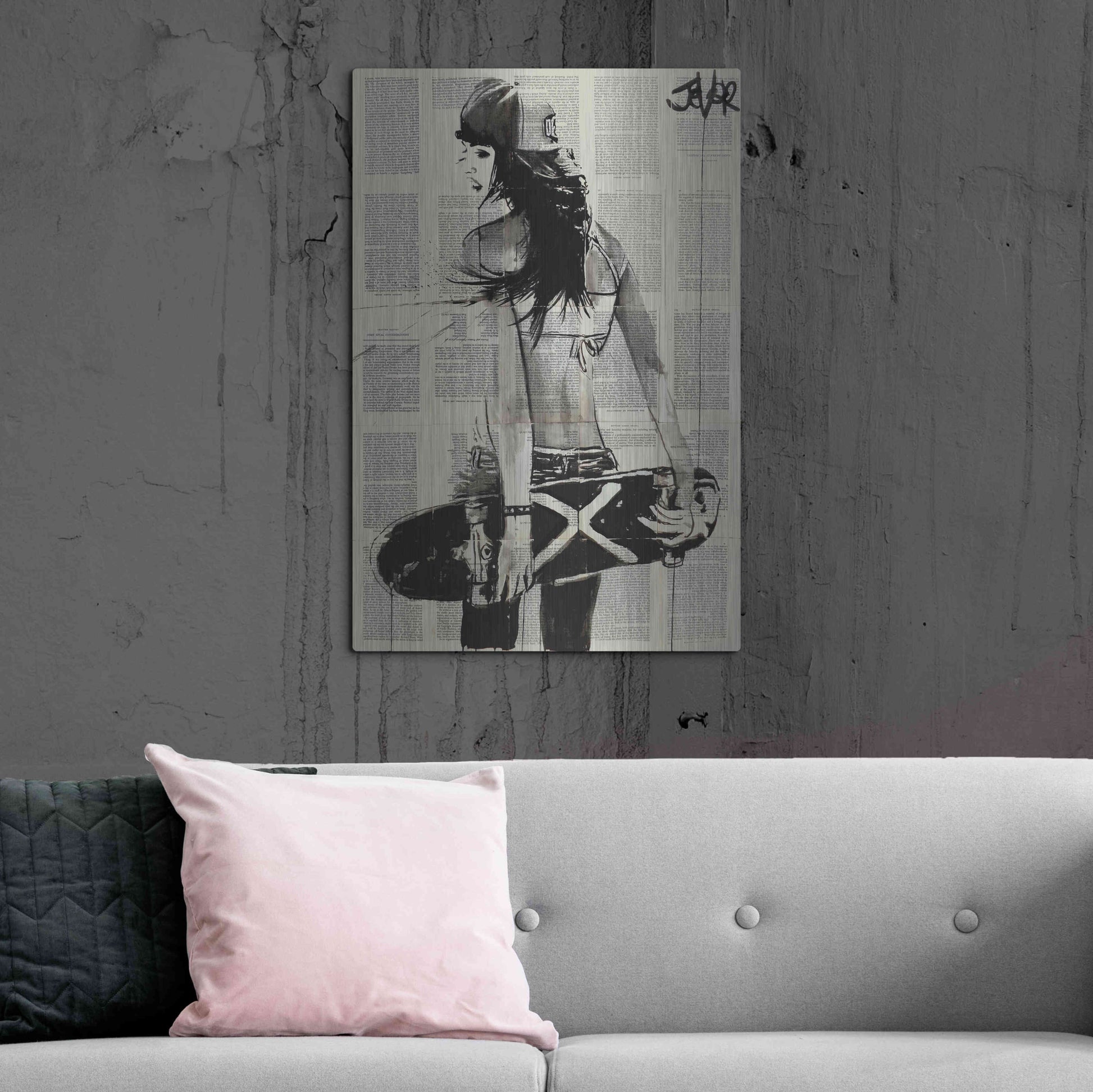 Luxe Metal Art 'Sk8Ter Gurl' by Loui Jover, Metal Wall Art,24x36
