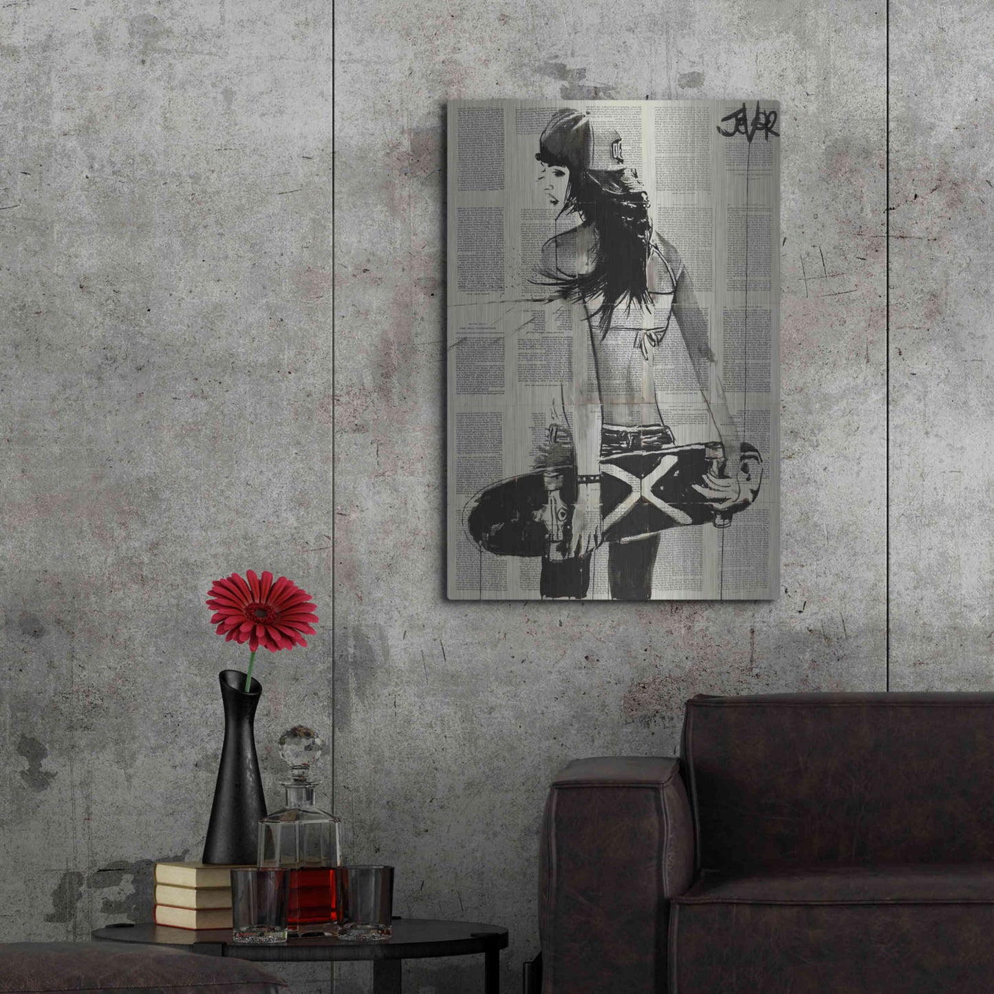 Luxe Metal Art 'Sk8Ter Gurl' by Loui Jover, Metal Wall Art,24x36