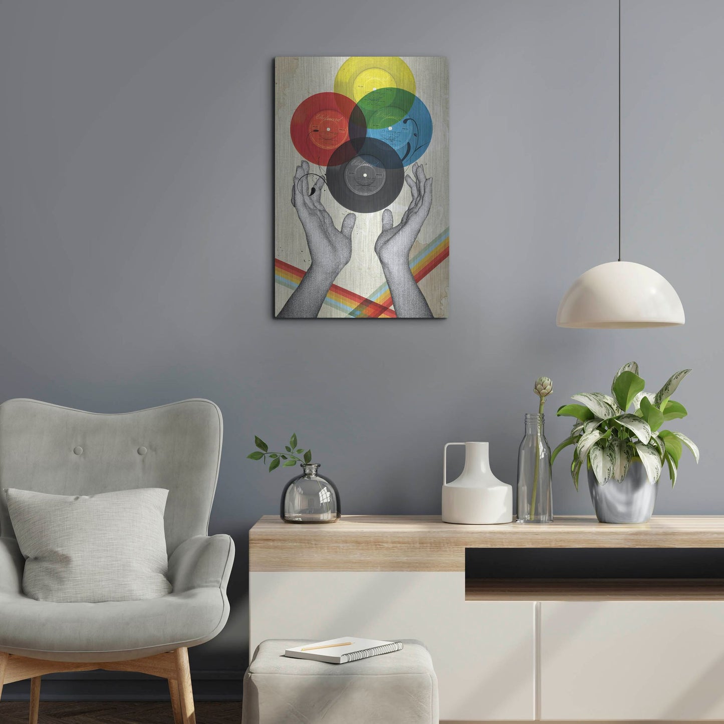 Luxe Metal Art 'CMYK The Creation Of Retro' by Elo Marc, Metal Wall Art,16x24