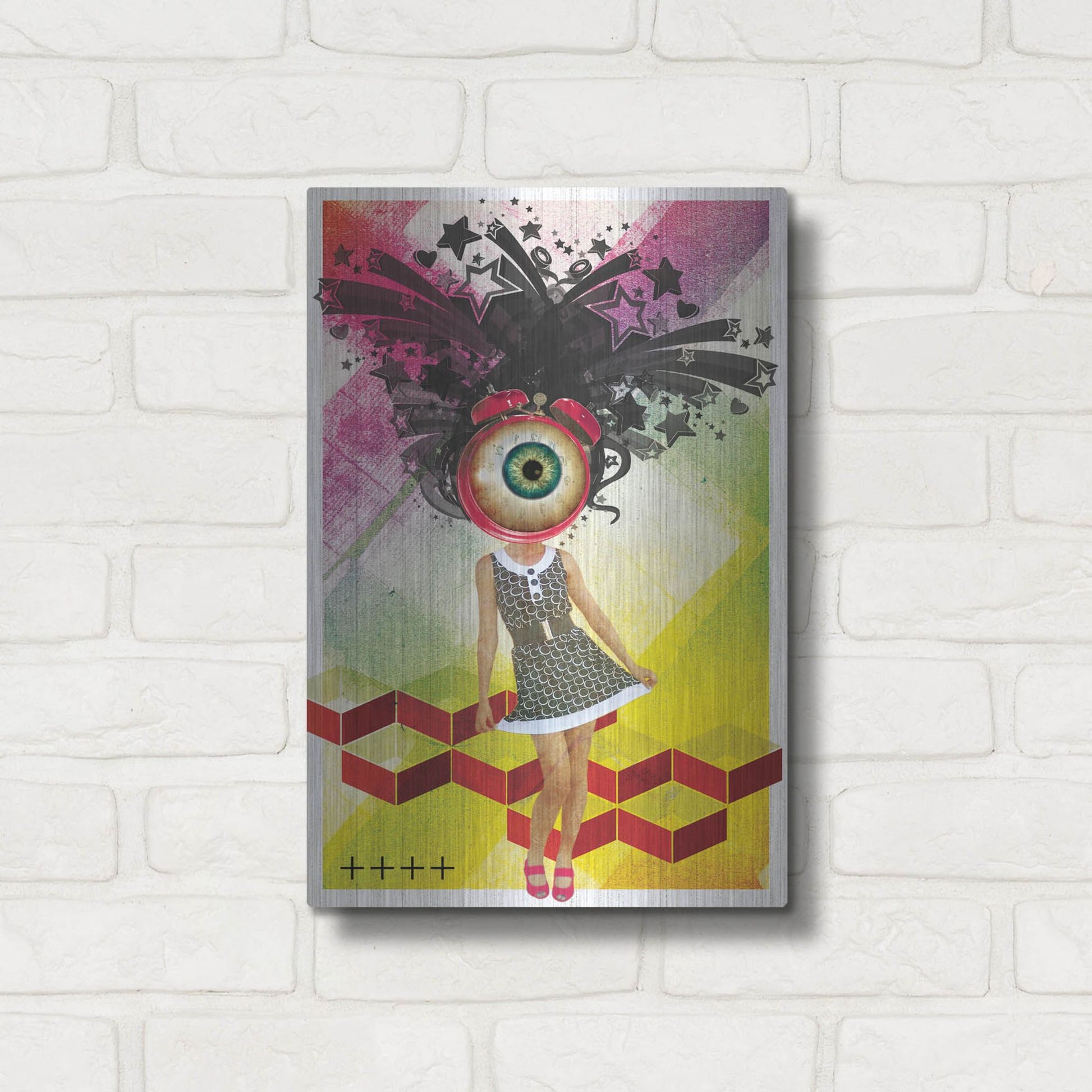 Luxe Metal Art 'Do You Watch Your Time' by Elo Marc, Metal Wall Art,12x16