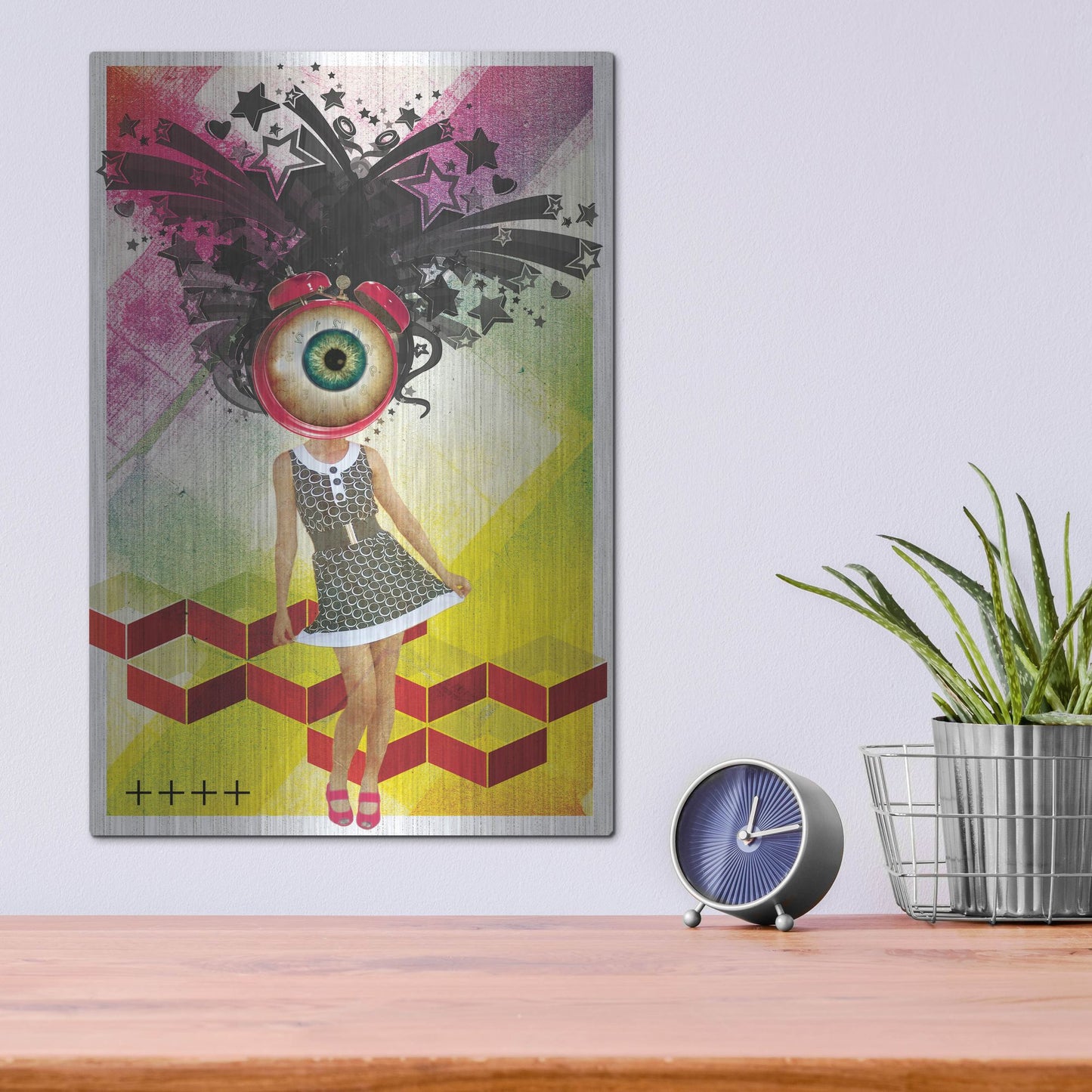 Luxe Metal Art 'Do You Watch Your Time' by Elo Marc, Metal Wall Art,12x16