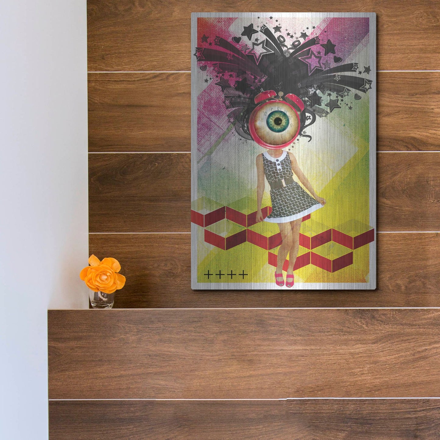 Luxe Metal Art 'Do You Watch Your Time' by Elo Marc, Metal Wall Art,12x16