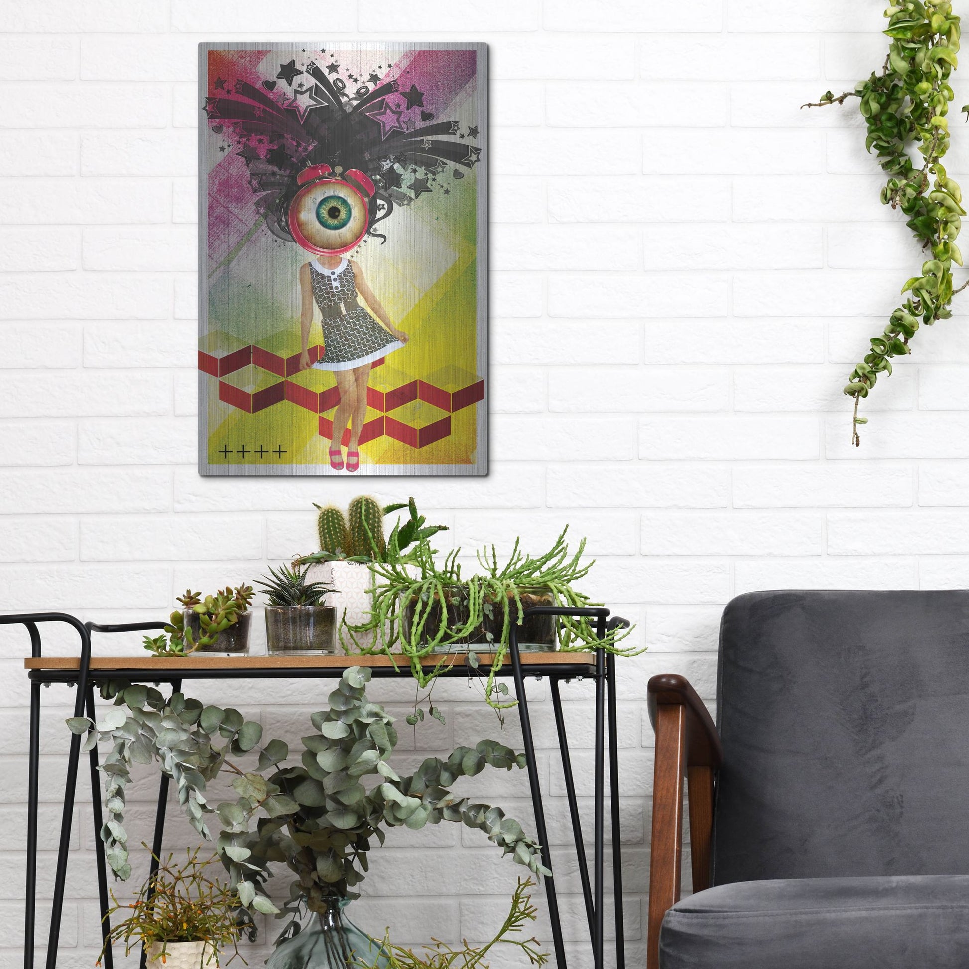 Luxe Metal Art 'Do You Watch Your Time' by Elo Marc, Metal Wall Art,12x16